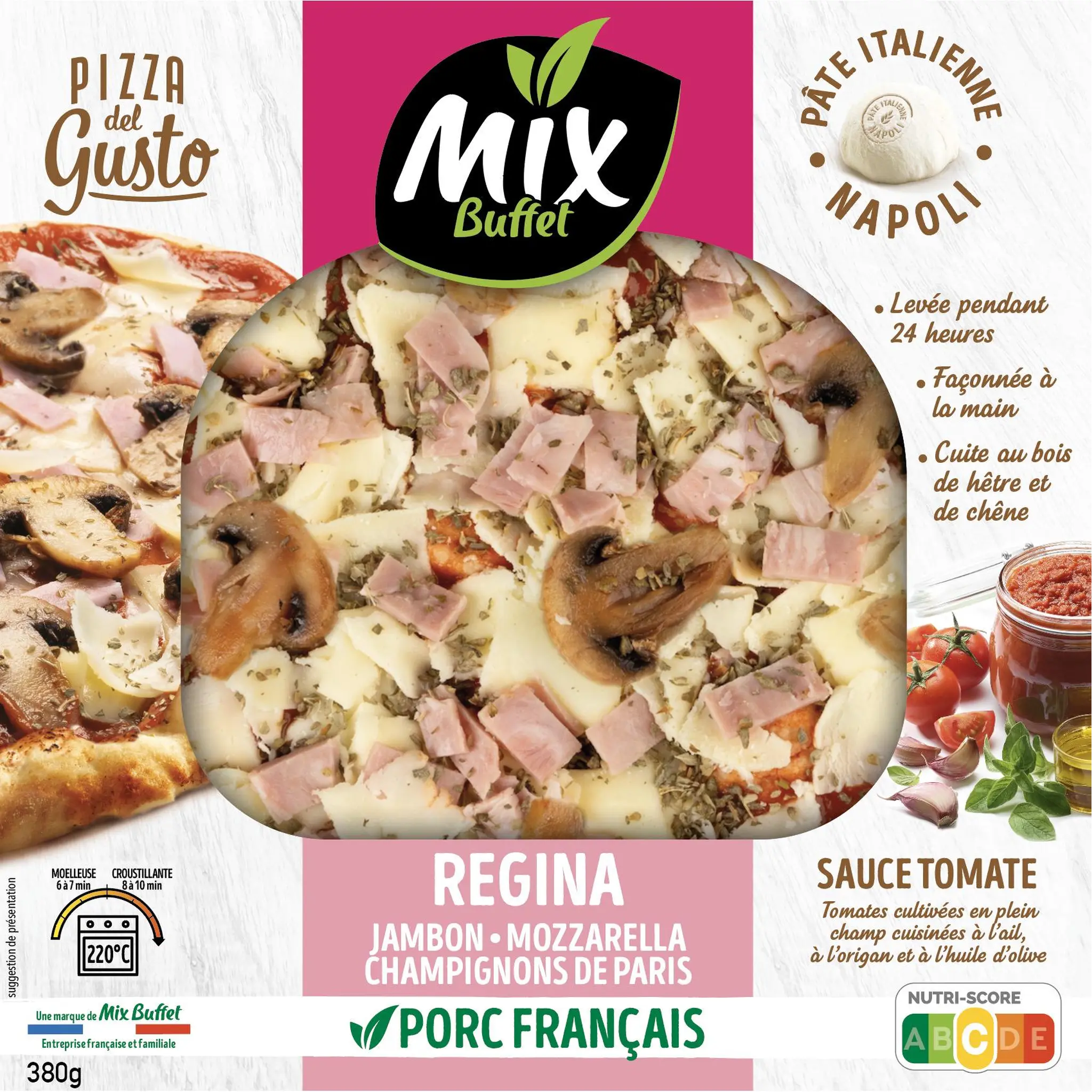 MIX BUFFET Pizza del Gusto Regina jambon mozzarella champignons de Paris