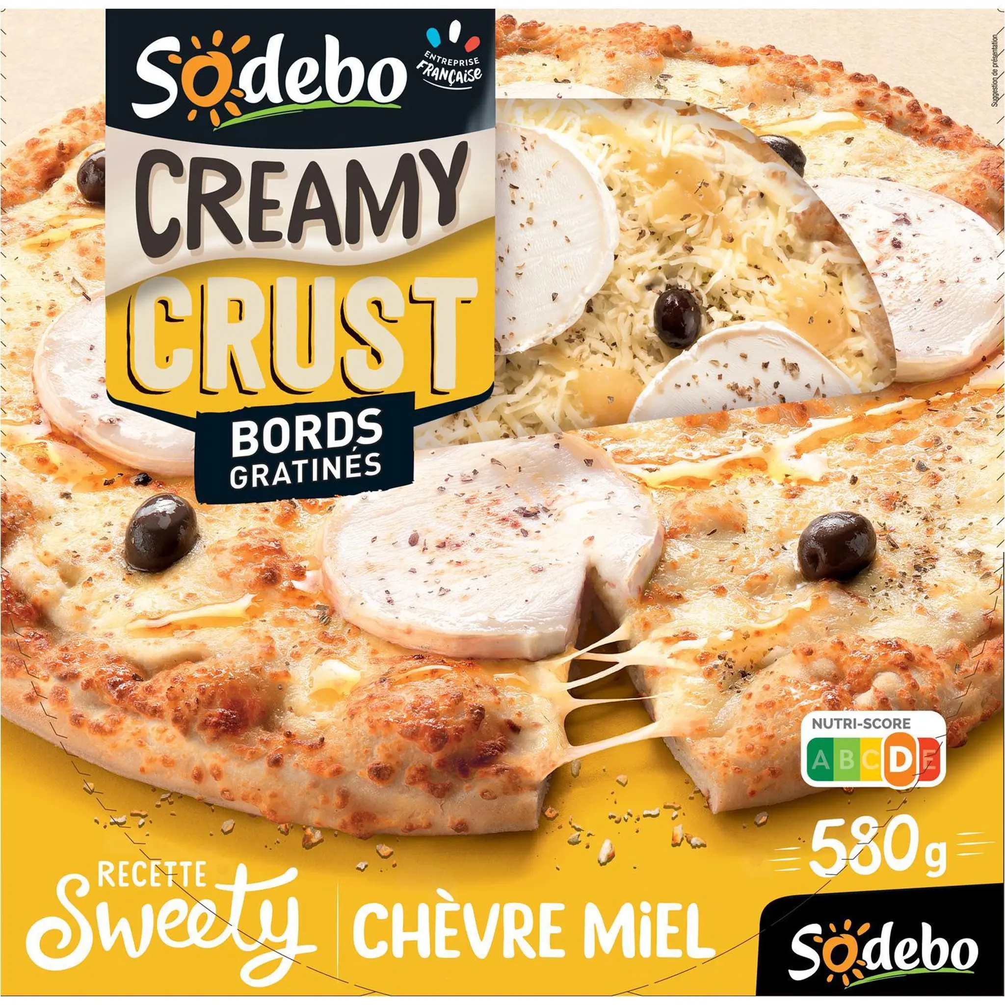 SODEBO Pizza creamy crust chèvre miel