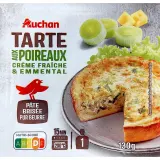 AUCHAN Tarte aux poireaux crème fraîche et emmental