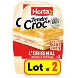 HERTA Tendre Croc' jambon fromage sans croûte