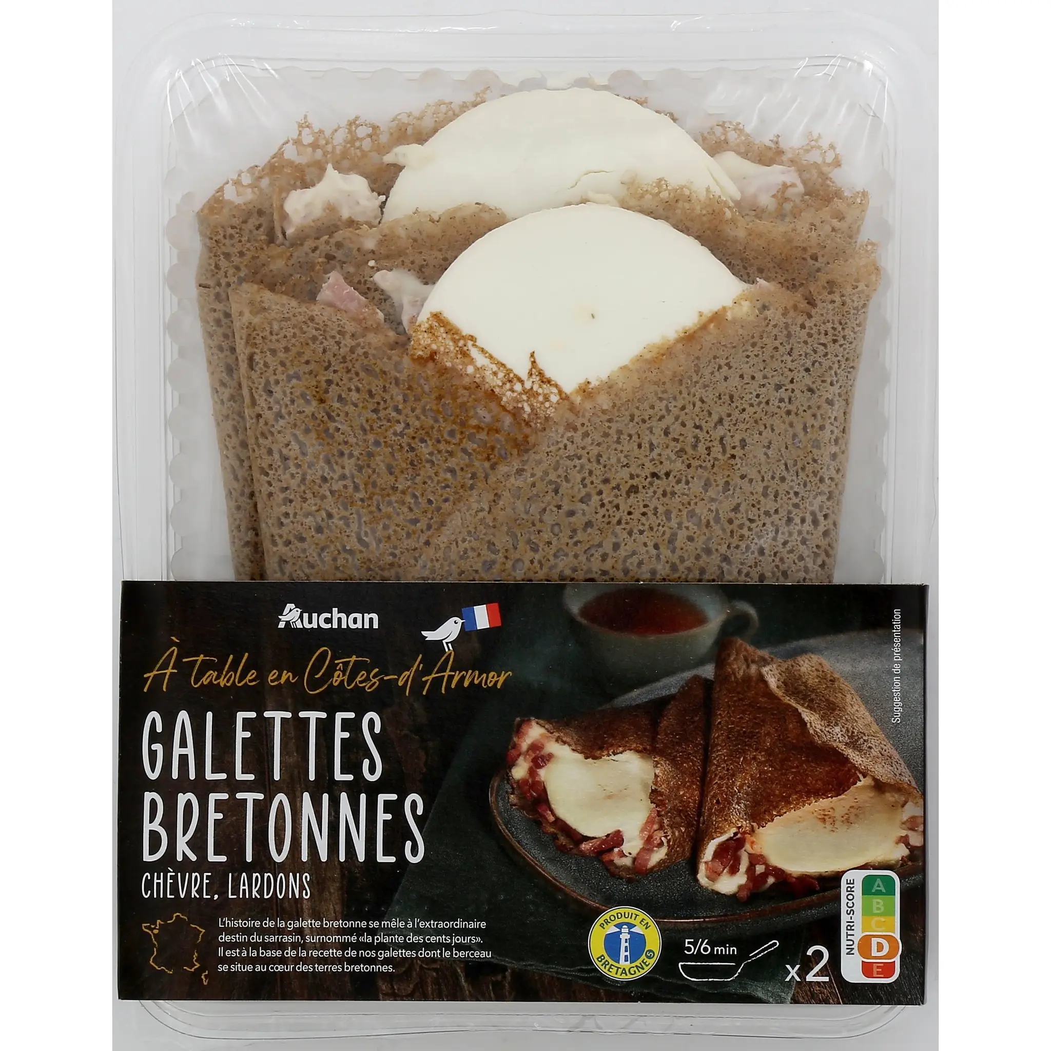 AUCHAN TERROIR Galette bretonne aux chèvre et lardons