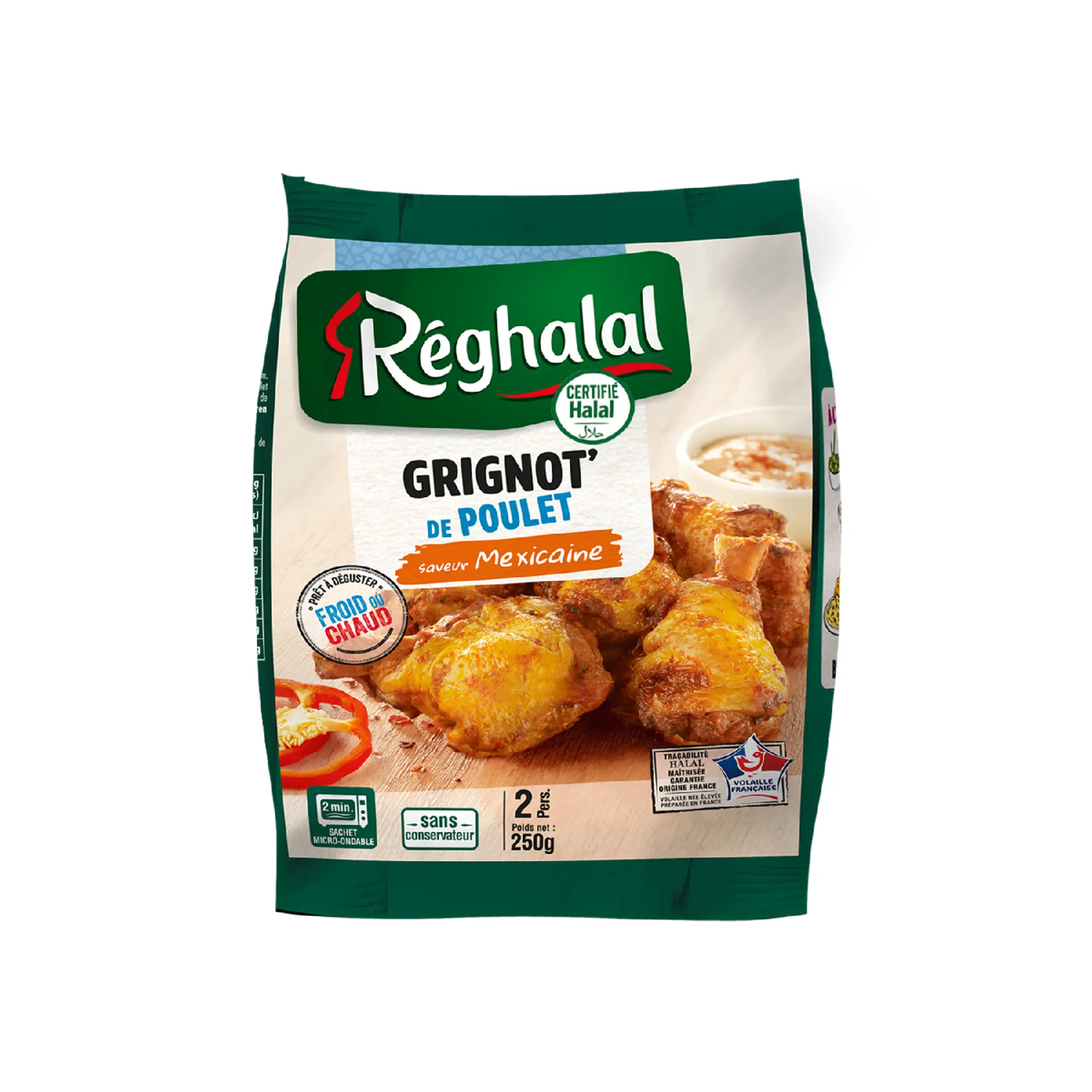 REGHALAL Grignottes de poulet halal mexicaine