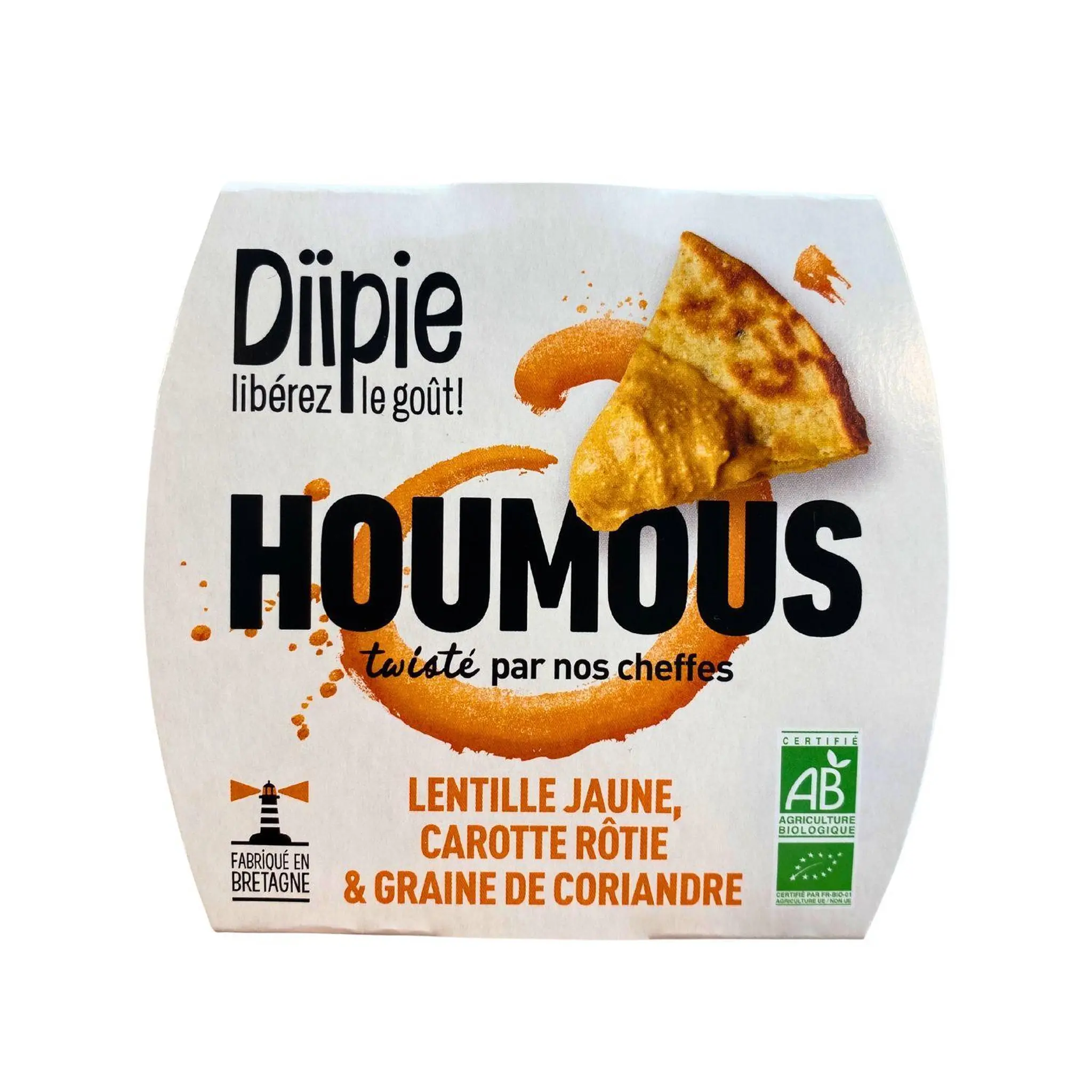 DIIPIE Houmous lentille jaune, carotte rôtie et graine de coriandre bio