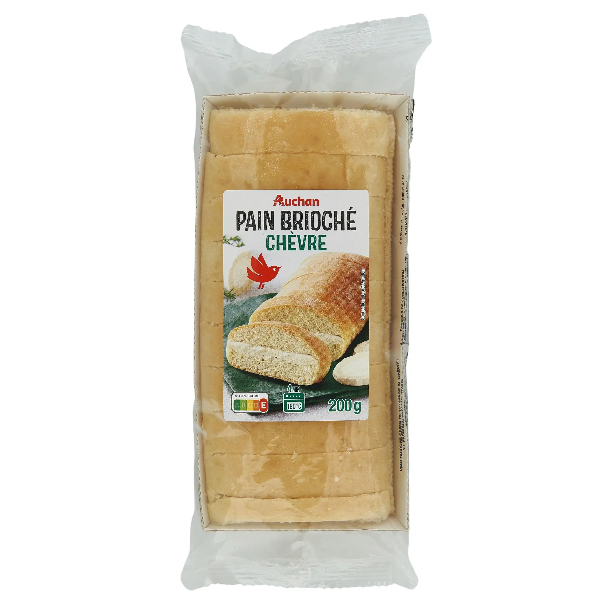 AUCHAN Pain brioché au chèvre