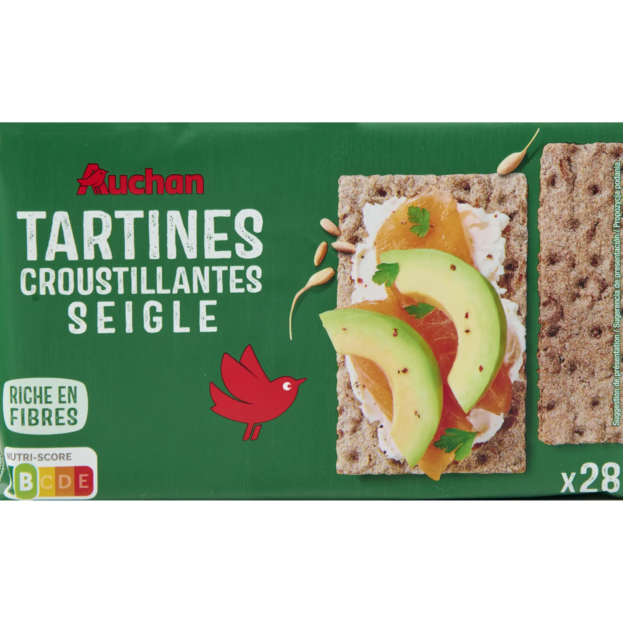 AUCHAN Tartines croustillantes seigle