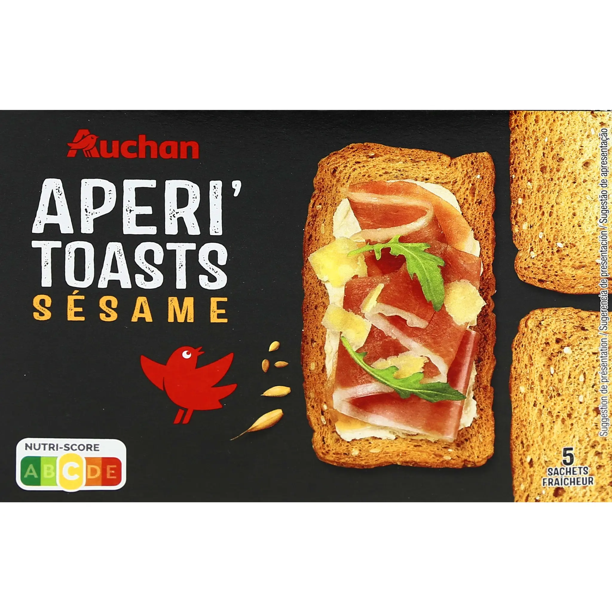 AUCHAN Toasts apéritifs au sésame
