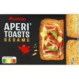 AUCHAN Toasts apéritifs au sésame