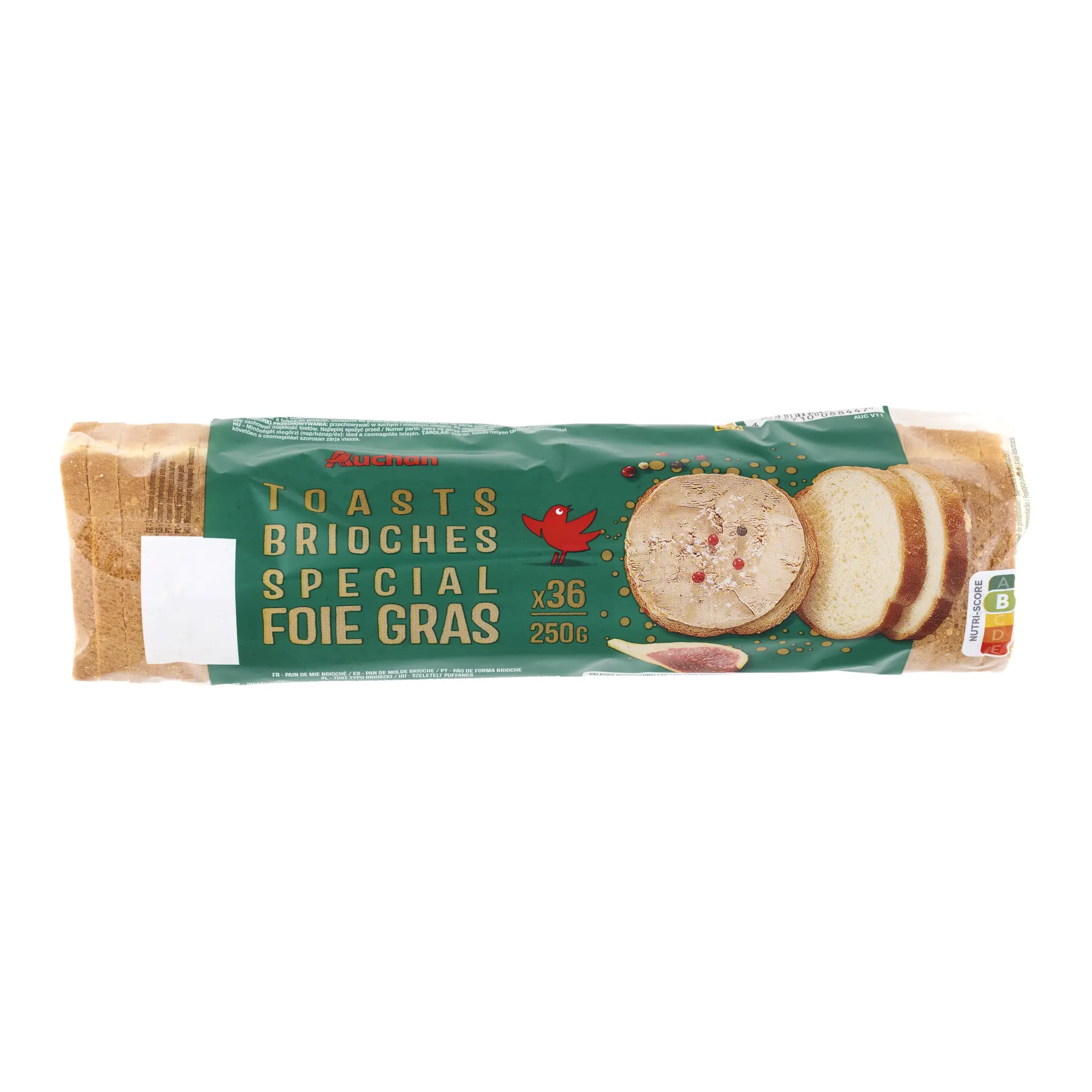 AUCHAN Toasts ronds briochés spécial foie gras