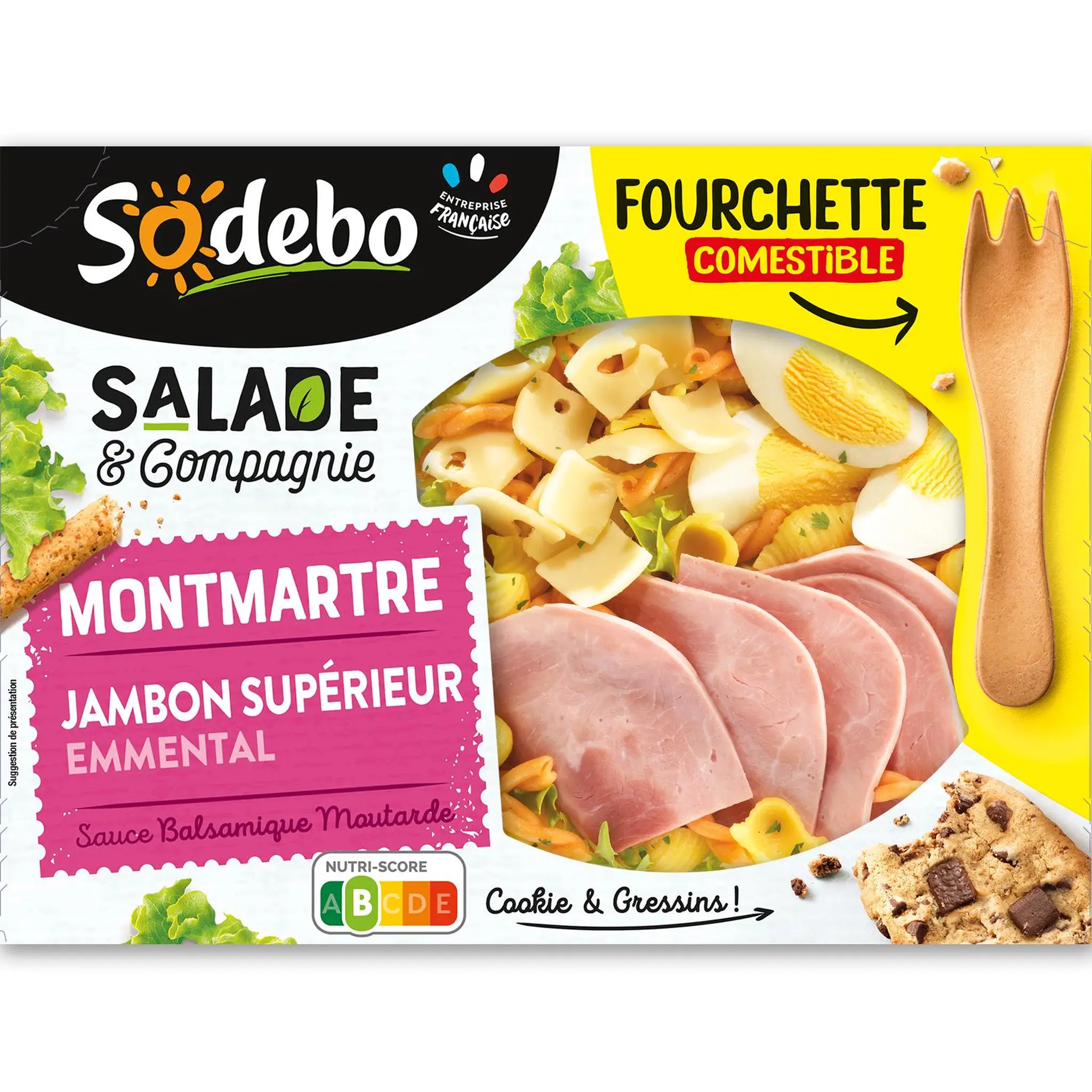 SODEBO Salade & compagnie Montmartre pâte jambon supérieur oeuf emmental