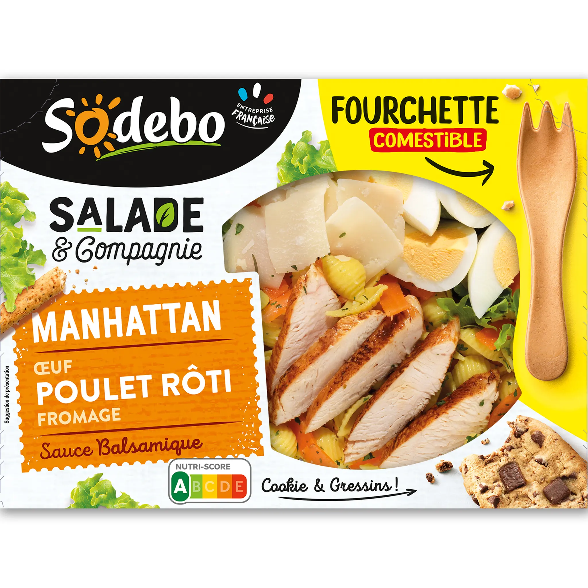 SODEBO Salade & compagnie Manhattan pâte poulet rôti oeuf fromage
