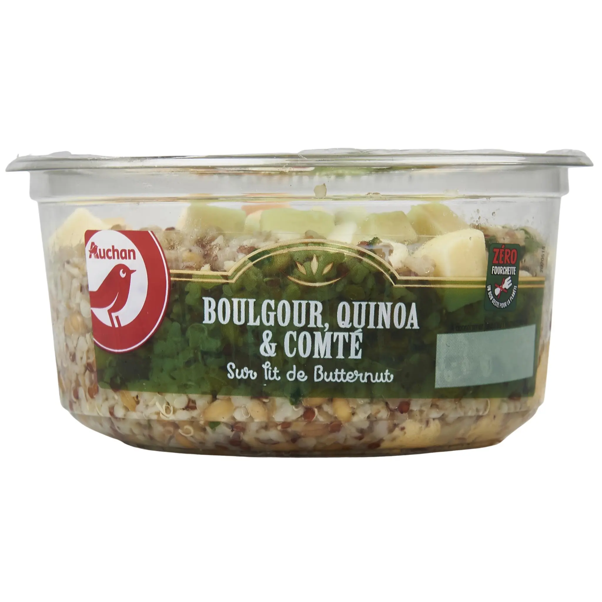AUCHAN Salade boulgour, quinoa, comté sans couverts