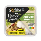 SODEBO Salade de pâtes chèvre affiné noix et sauce balsamique miel moutarde avec fourchette