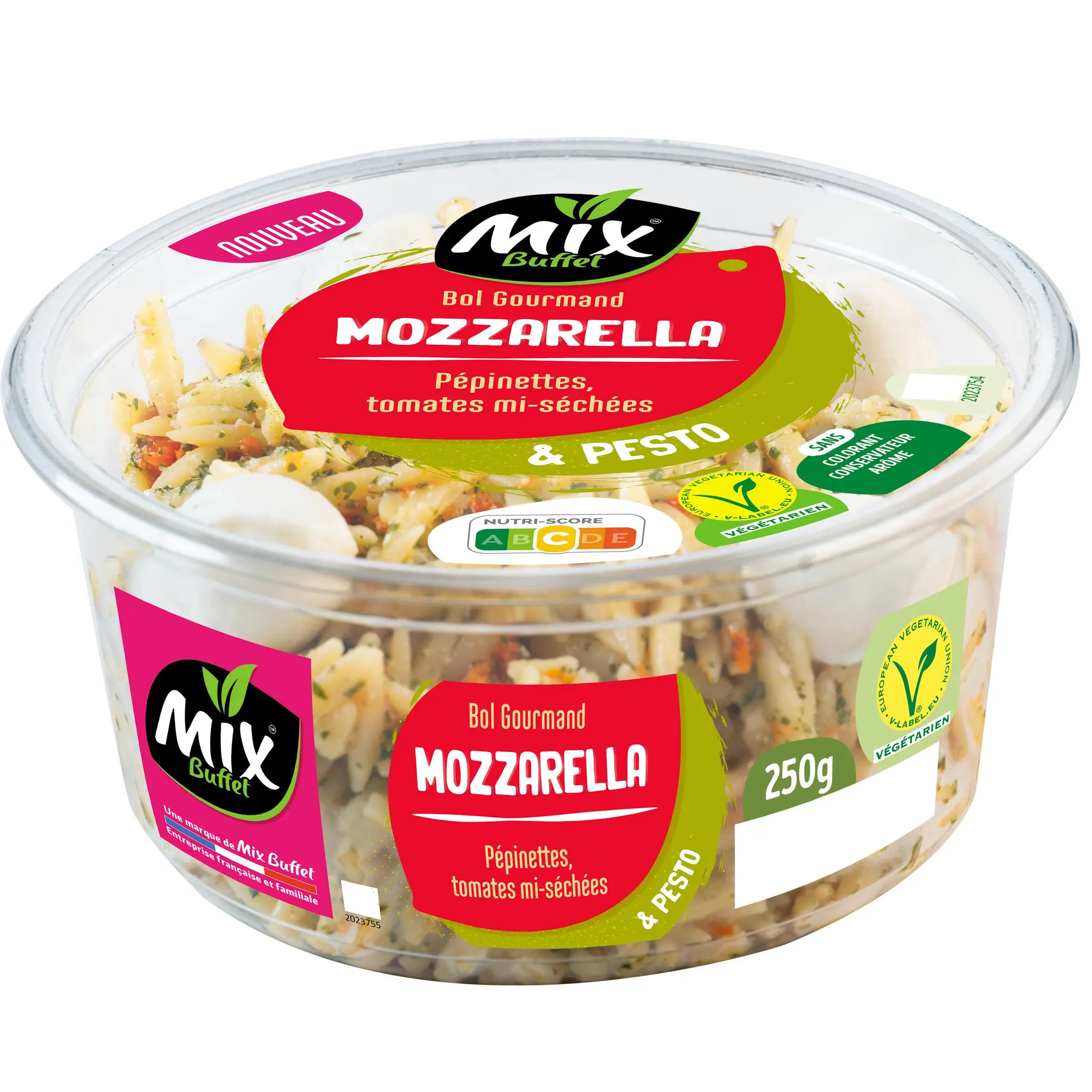 MIX BUFFET Bol gourmand mozzarella, pépinettes tomates mi-séchées et pesto