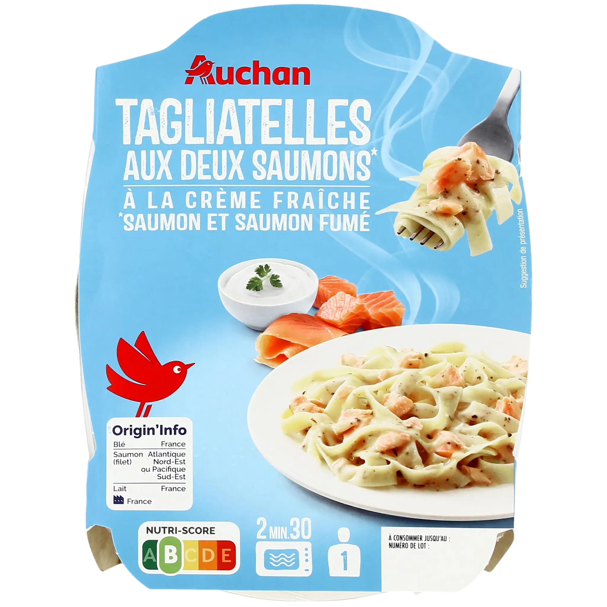 AUCHAN Tagliatelles aux 2 saumons