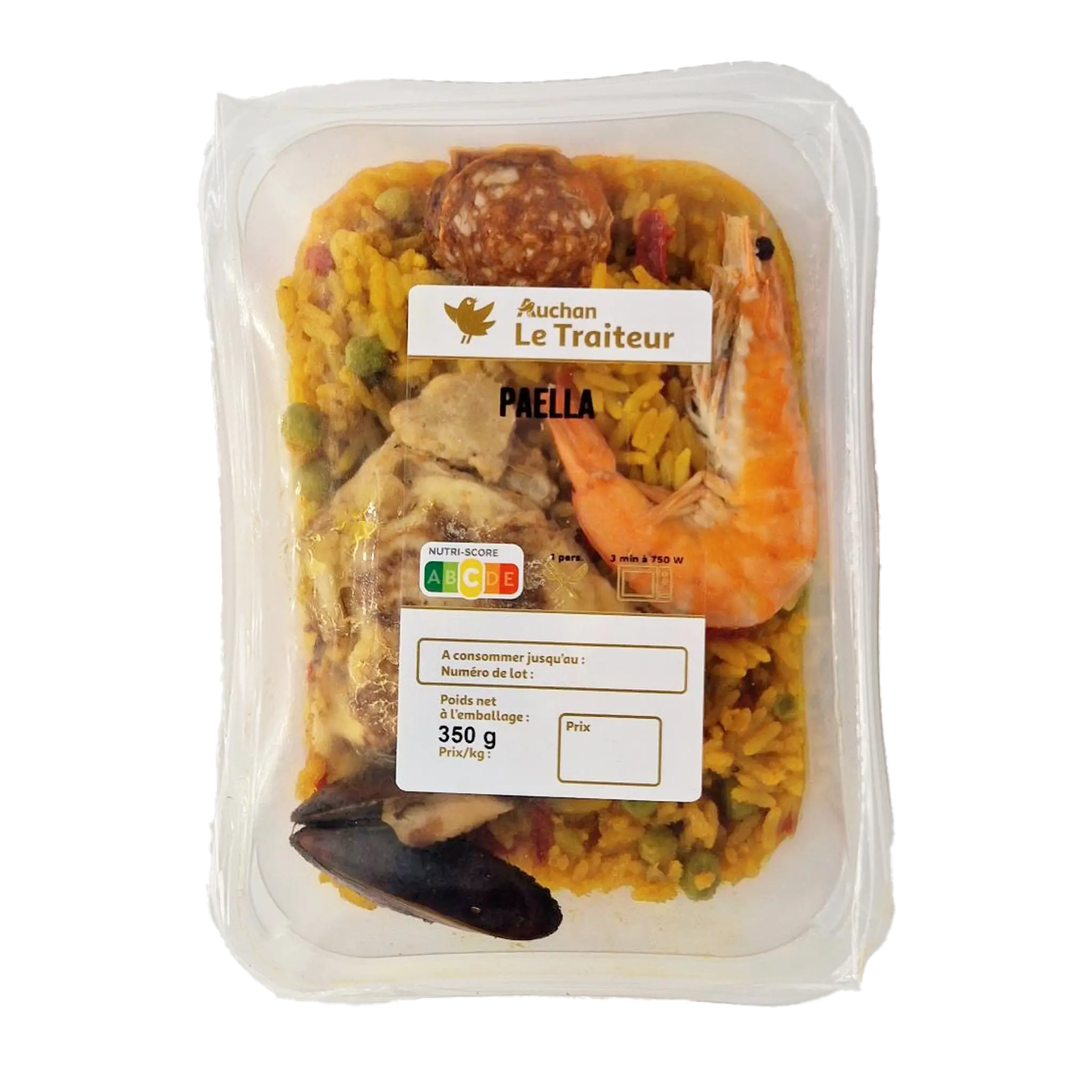 AUCHAN LE TRAITEUR Paëlla à l'huile d'olive