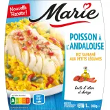 MARIE Poisson à l'Andalouse et riz safrané aux petits légumes sans couverts