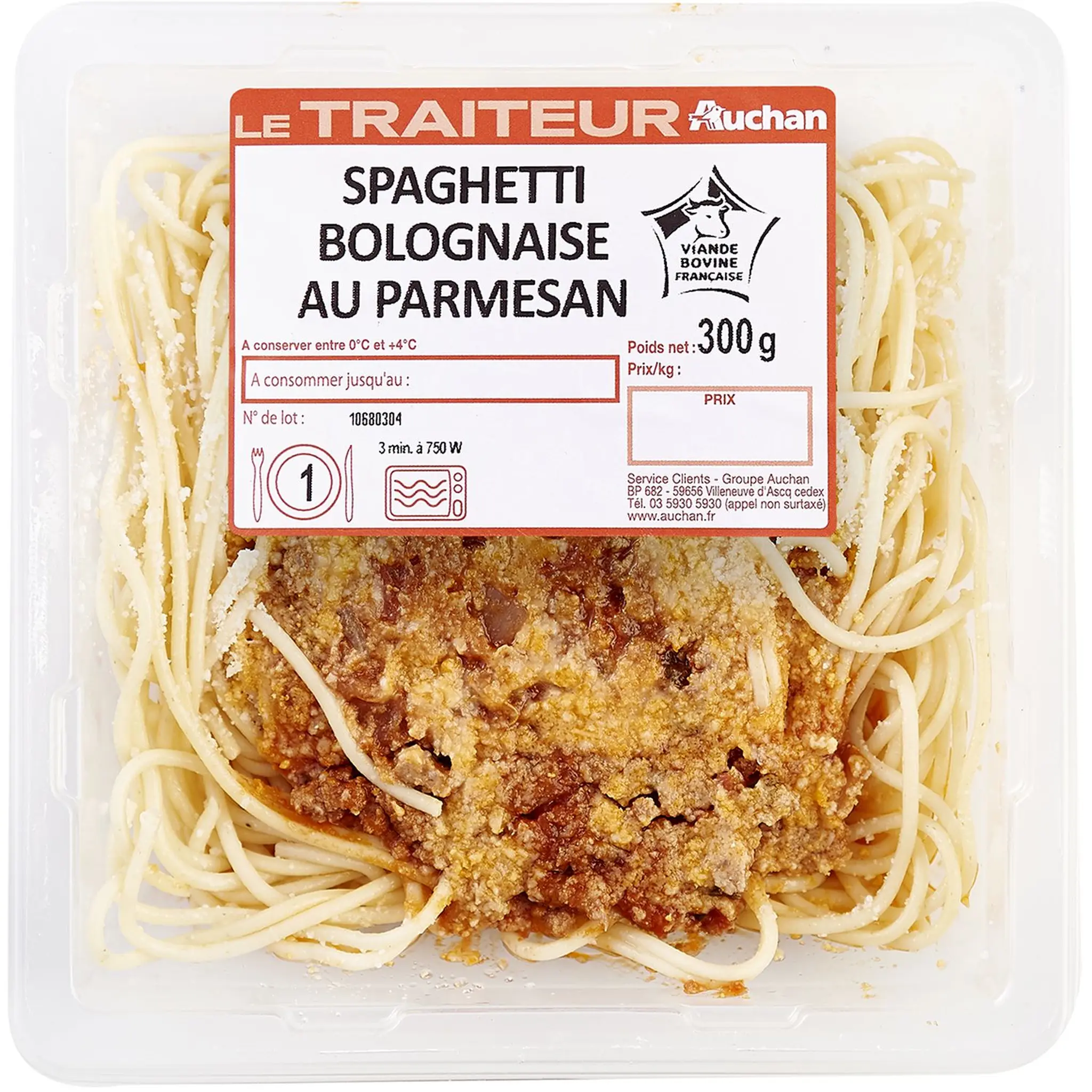 AUCHAN LE TRAITEUR Spaghetti à la bolognaise