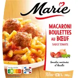 MARIE Boulette de boeuf et ses macaronis sans couverts
