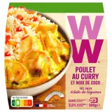WEIGHT WATCHERS Poulet au curry et noix de coco et riz aux légumes sans couverts