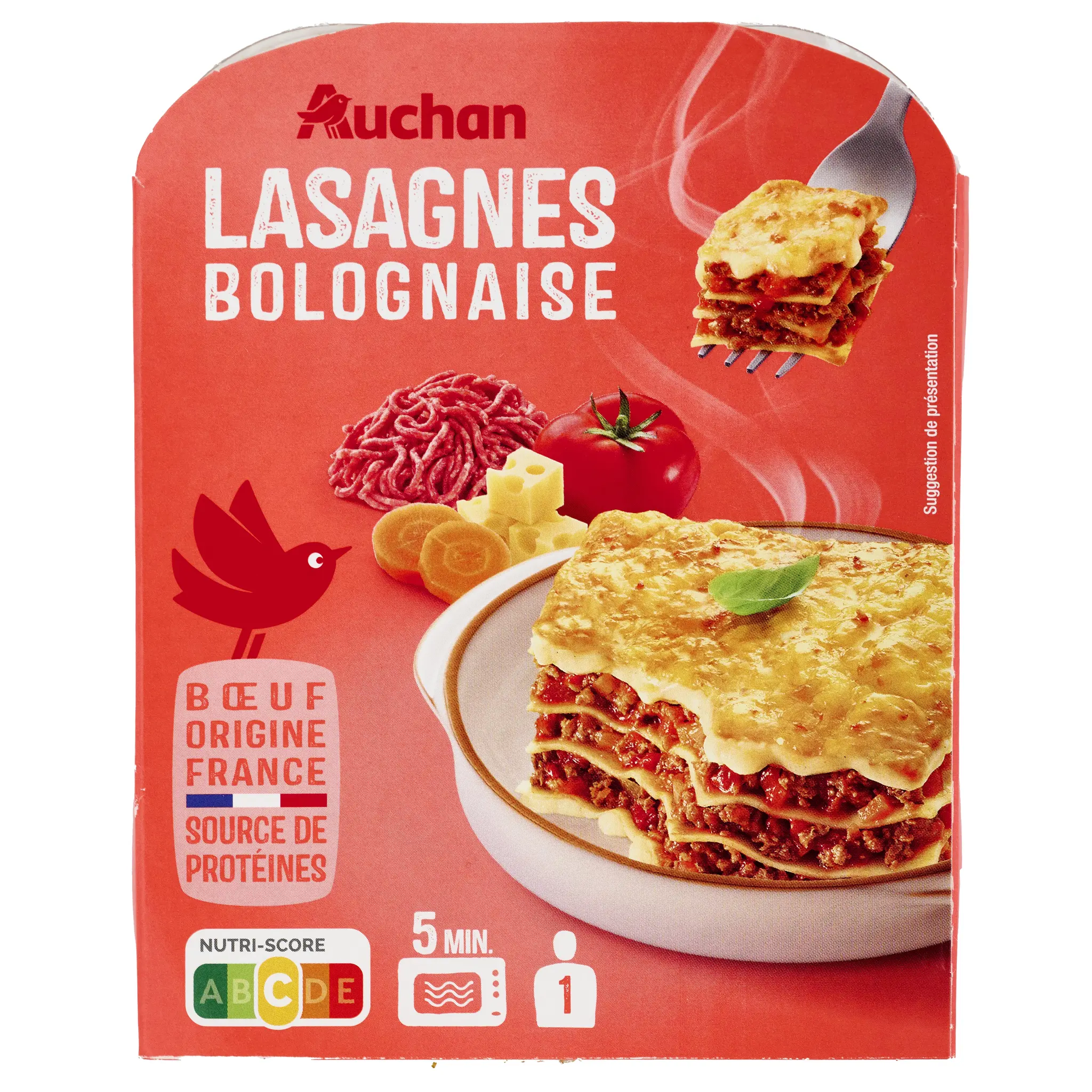 AUCHAN Lasagnes à la bolognaise