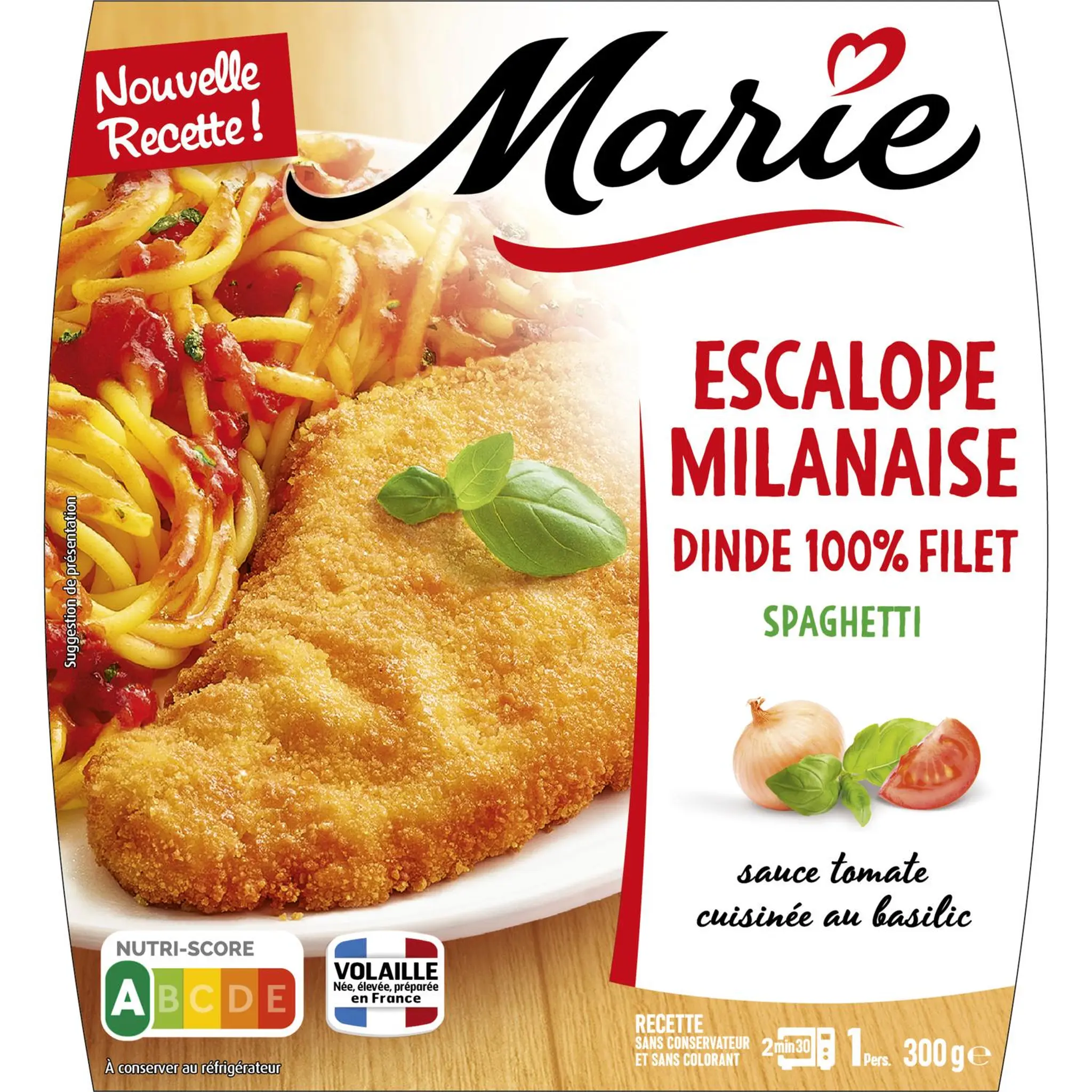 MARIE Escalope milanaise et Spaghetti sans couverts