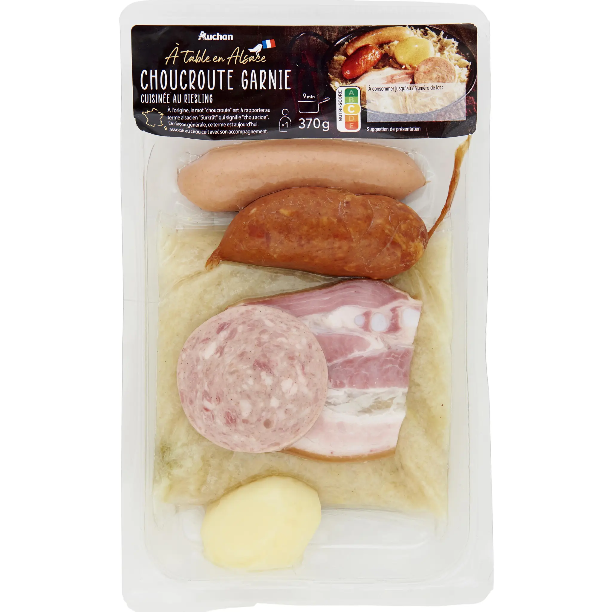 AUCHAN TERROIR Choucroute garnie et cuisinée au riesling sans couverts