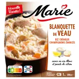 MARIE Blanquette de veau riz crémeux et champignons émincés