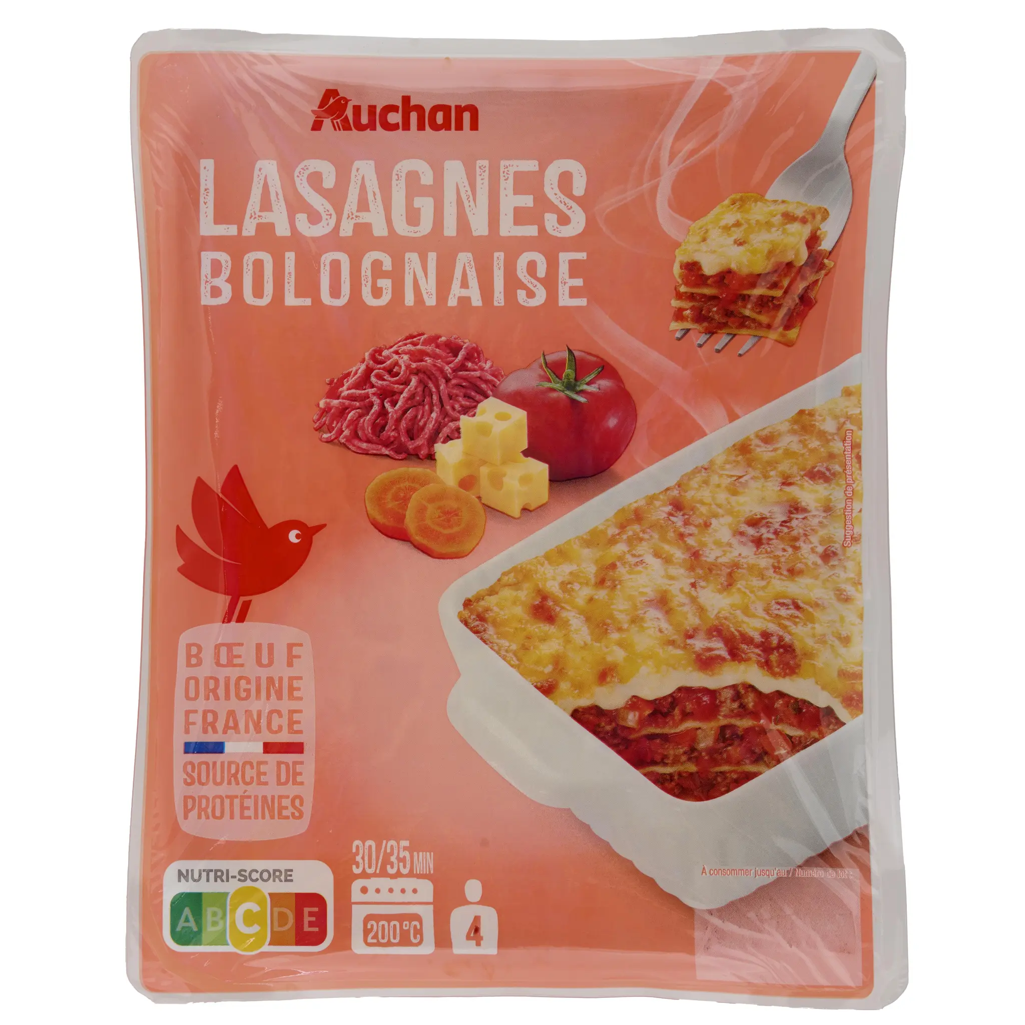 AUCHAN Lasagnes à la bolognaise