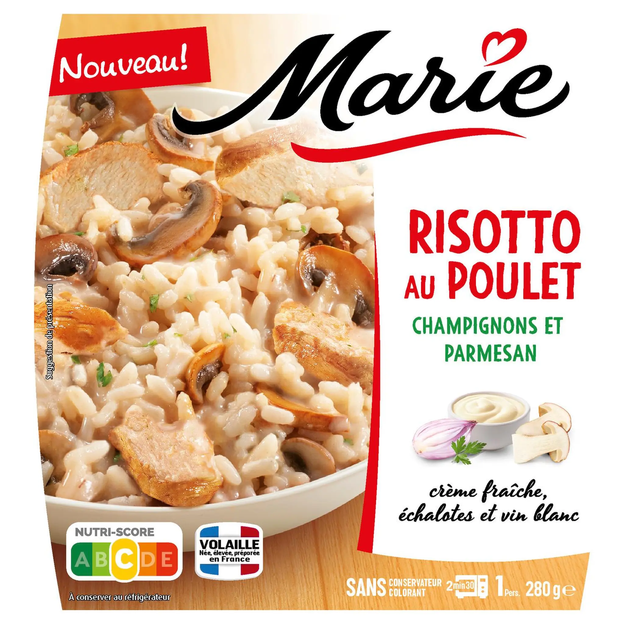 MARIE Risotto au poulet champignon parmesan AOP