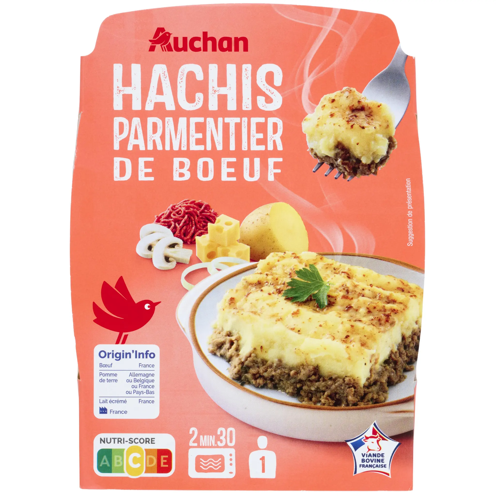 AUCHAN Hachis parmentier de boeuf