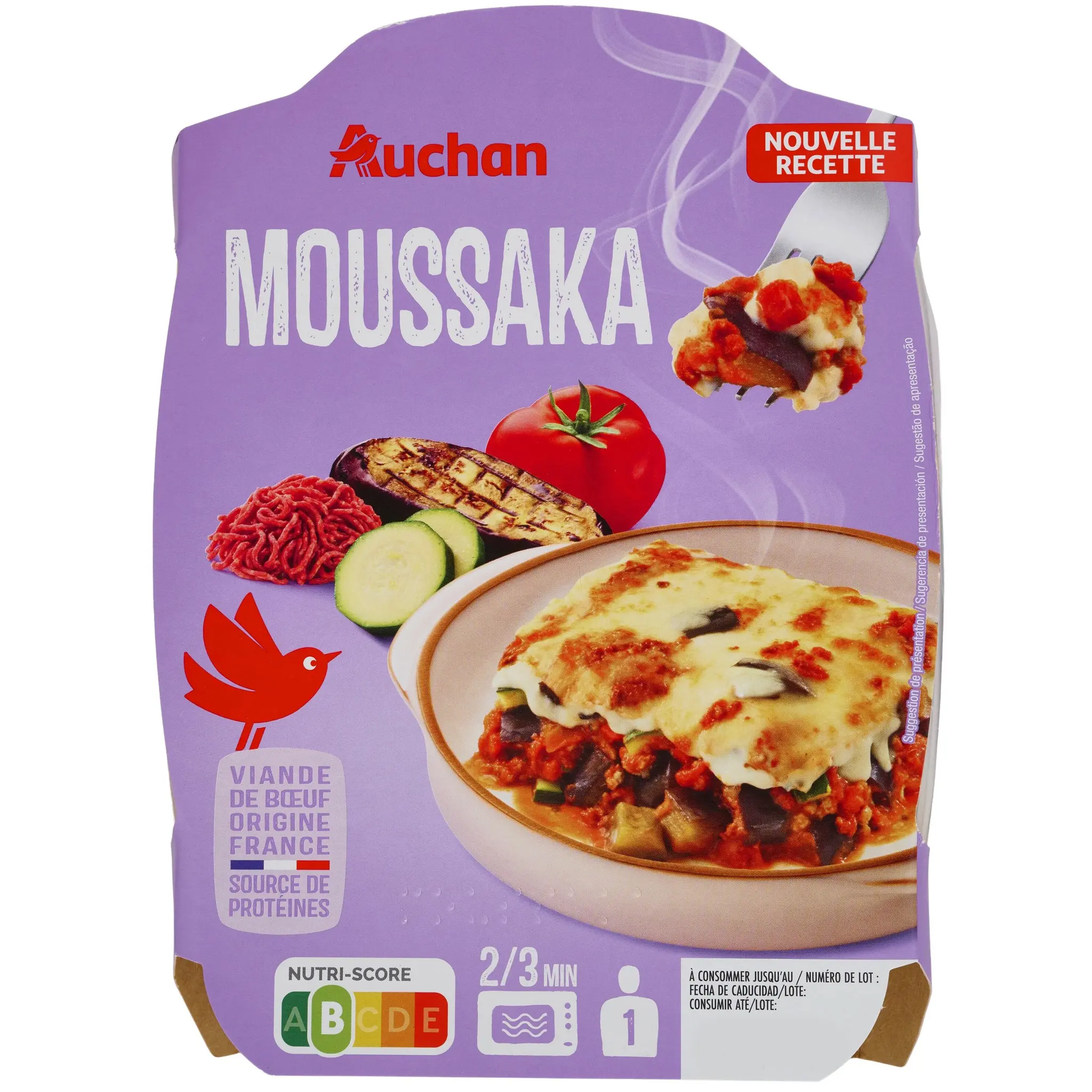 AUCHAN Moussaka sans couverts