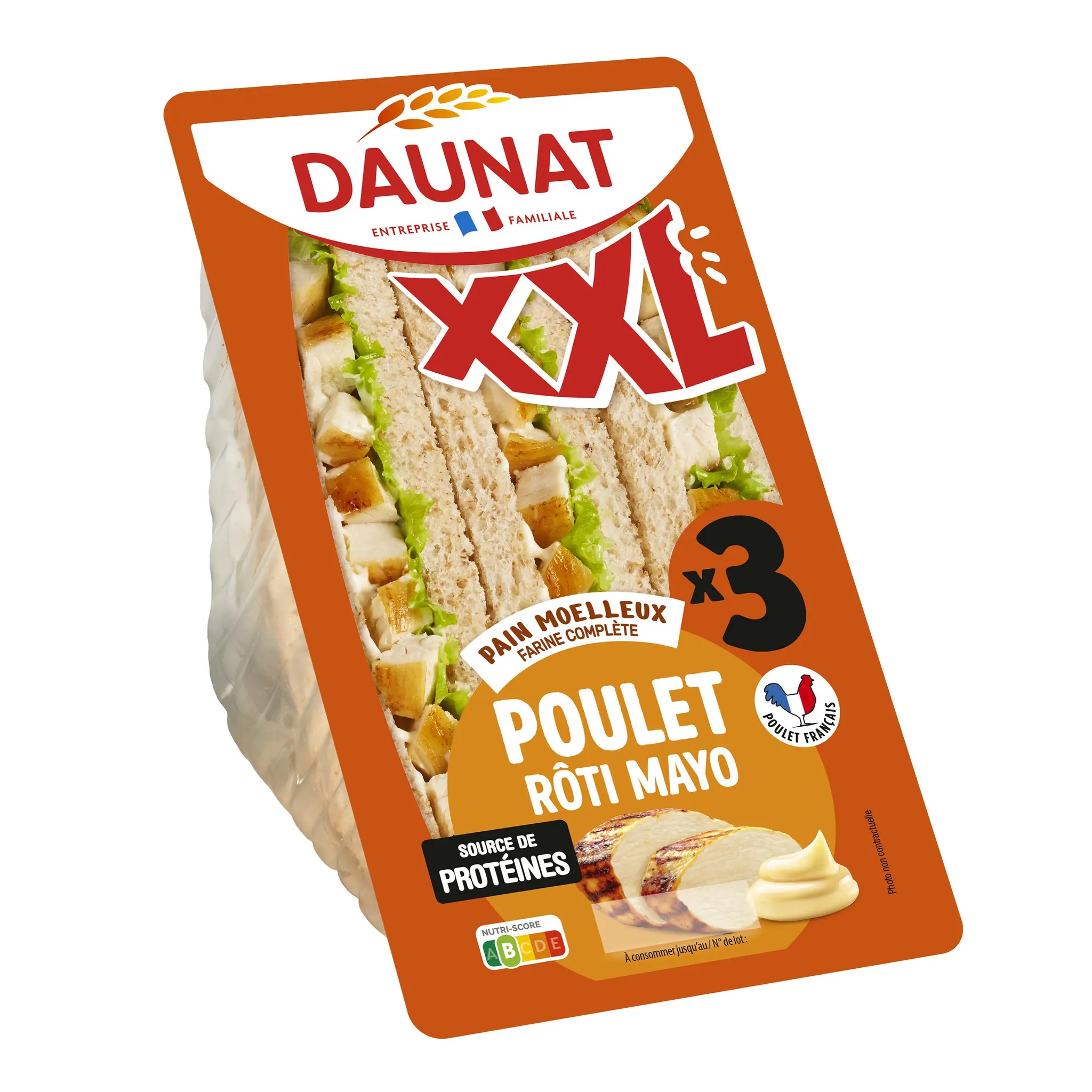 DAUNAT XXL Sandwich au poulet rôti et mayonnaise