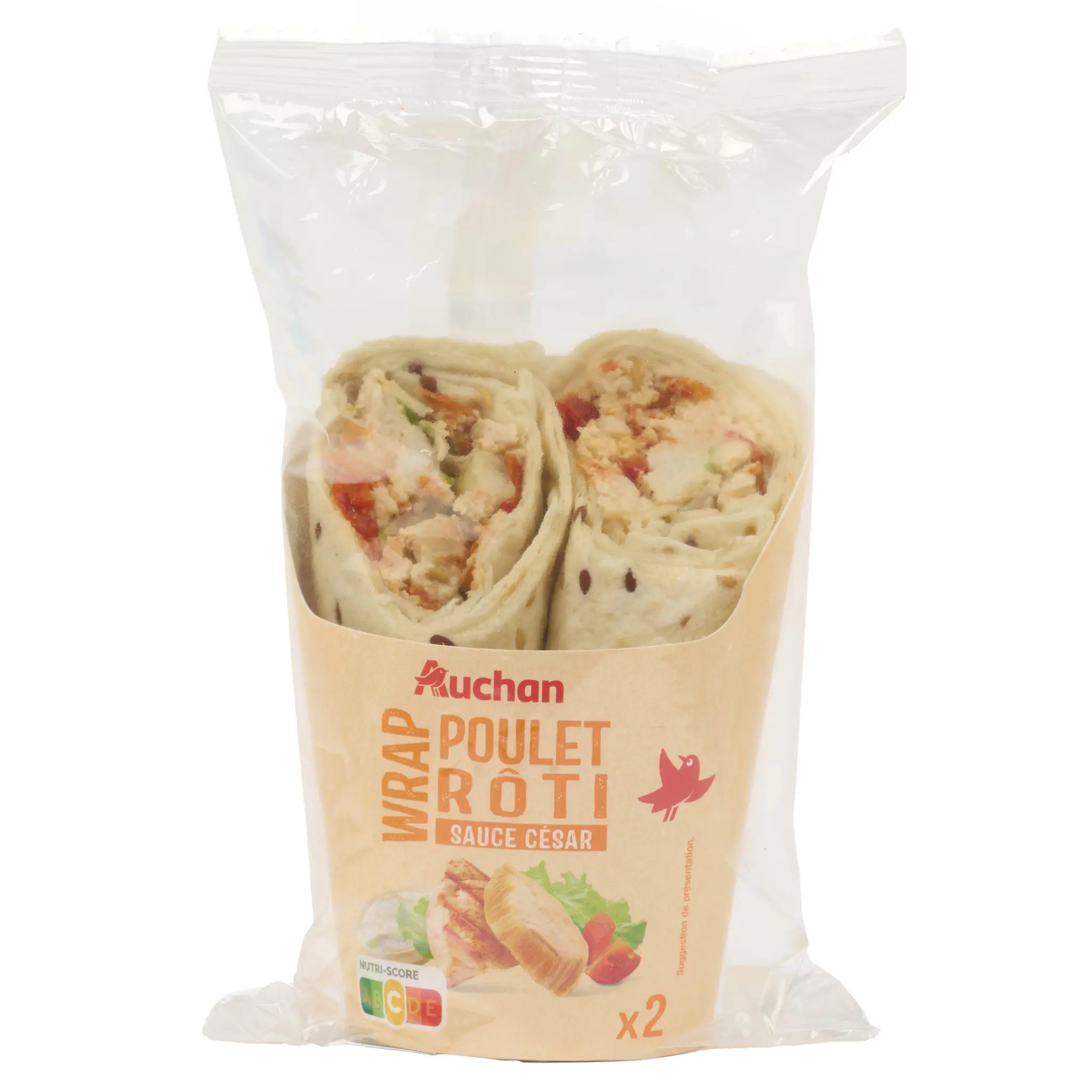 AUCHAN Wrap poulet rôti sauce césar