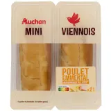 AUCHAN Mini sandwichs Viennois au poulet emmental