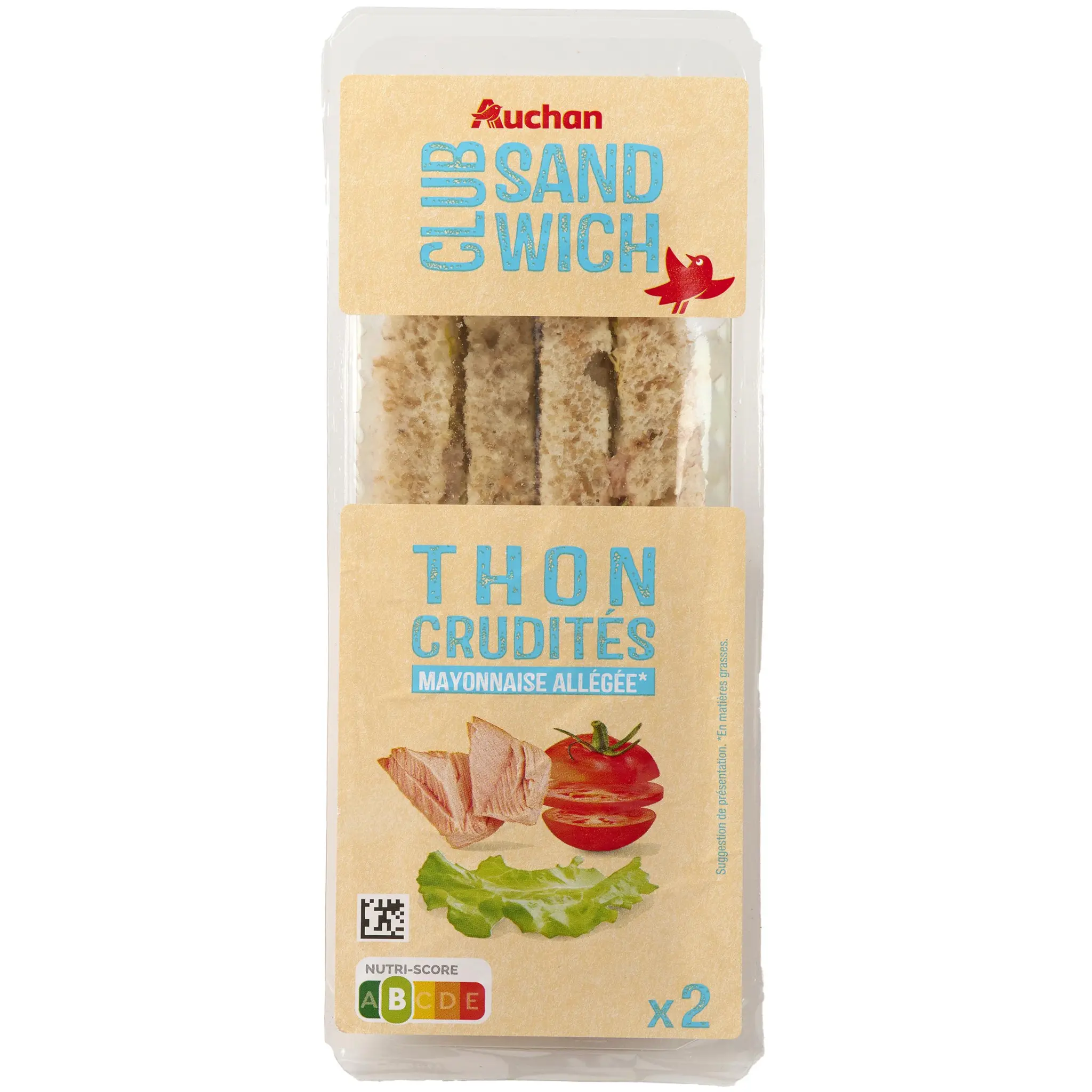 AUCHAN Sandwich club thon à la mayonnaise allégée