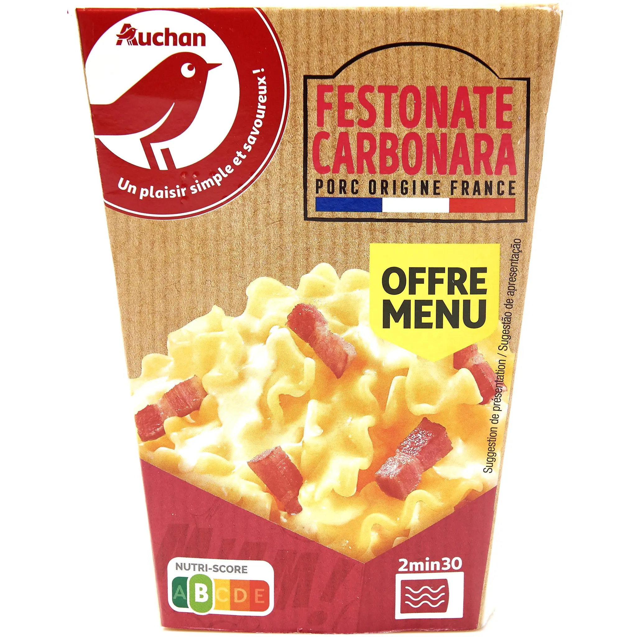 AUCHAN Box festonate à la carbonara sans couverts