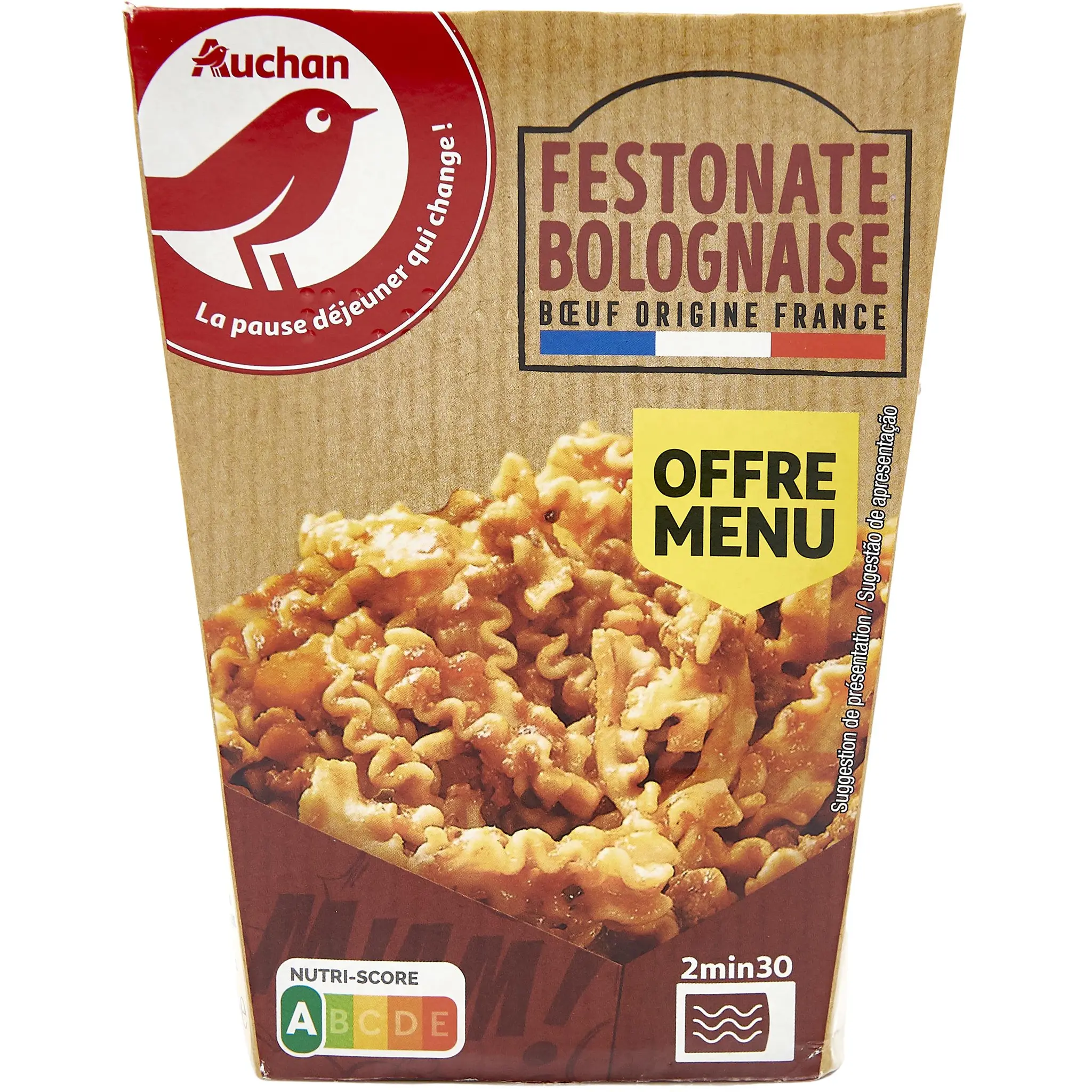 AUCHAN Box festonate à la bolognaise sans couverts