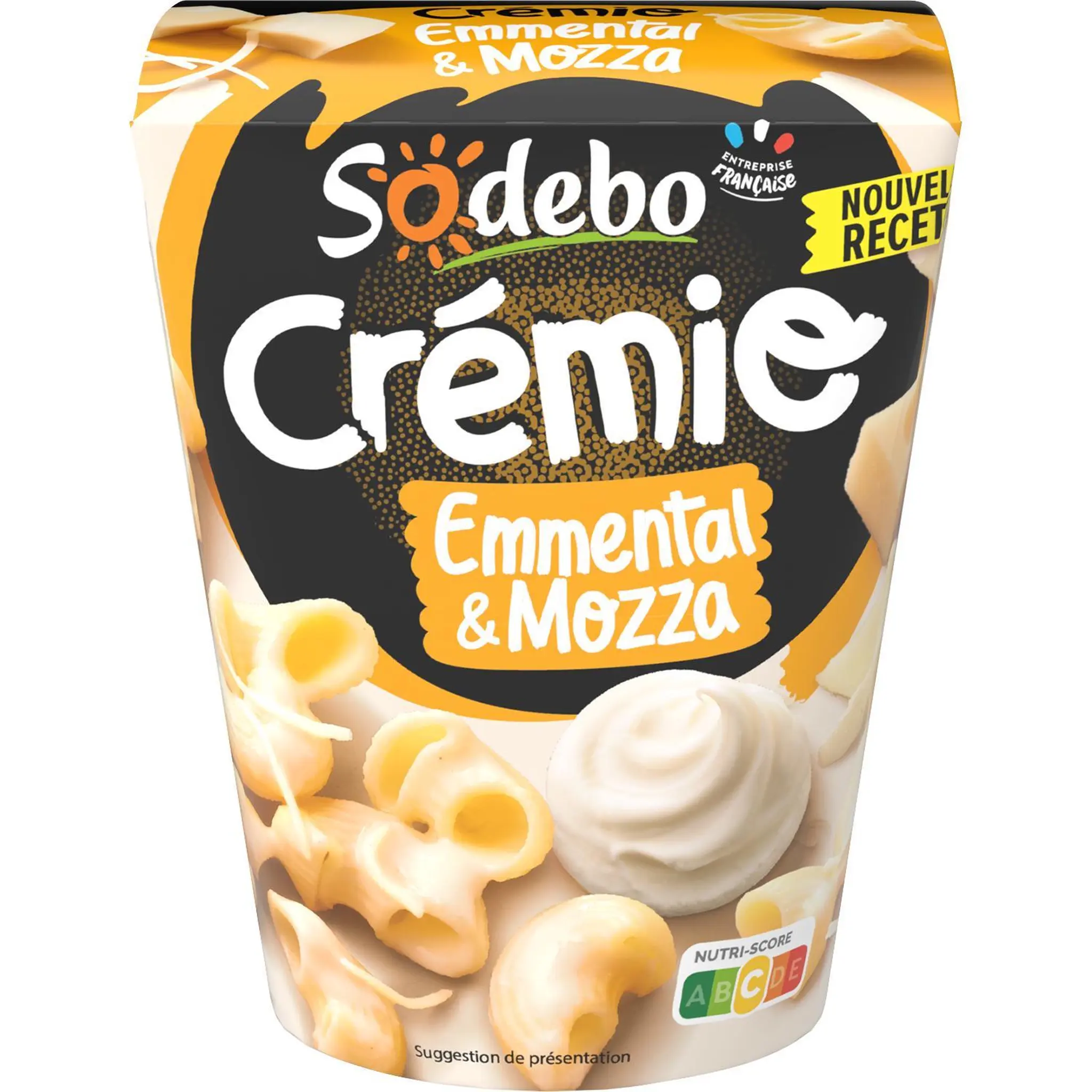 SODEBO Cremio box pâtes avec crème légère emmental et mozzarella