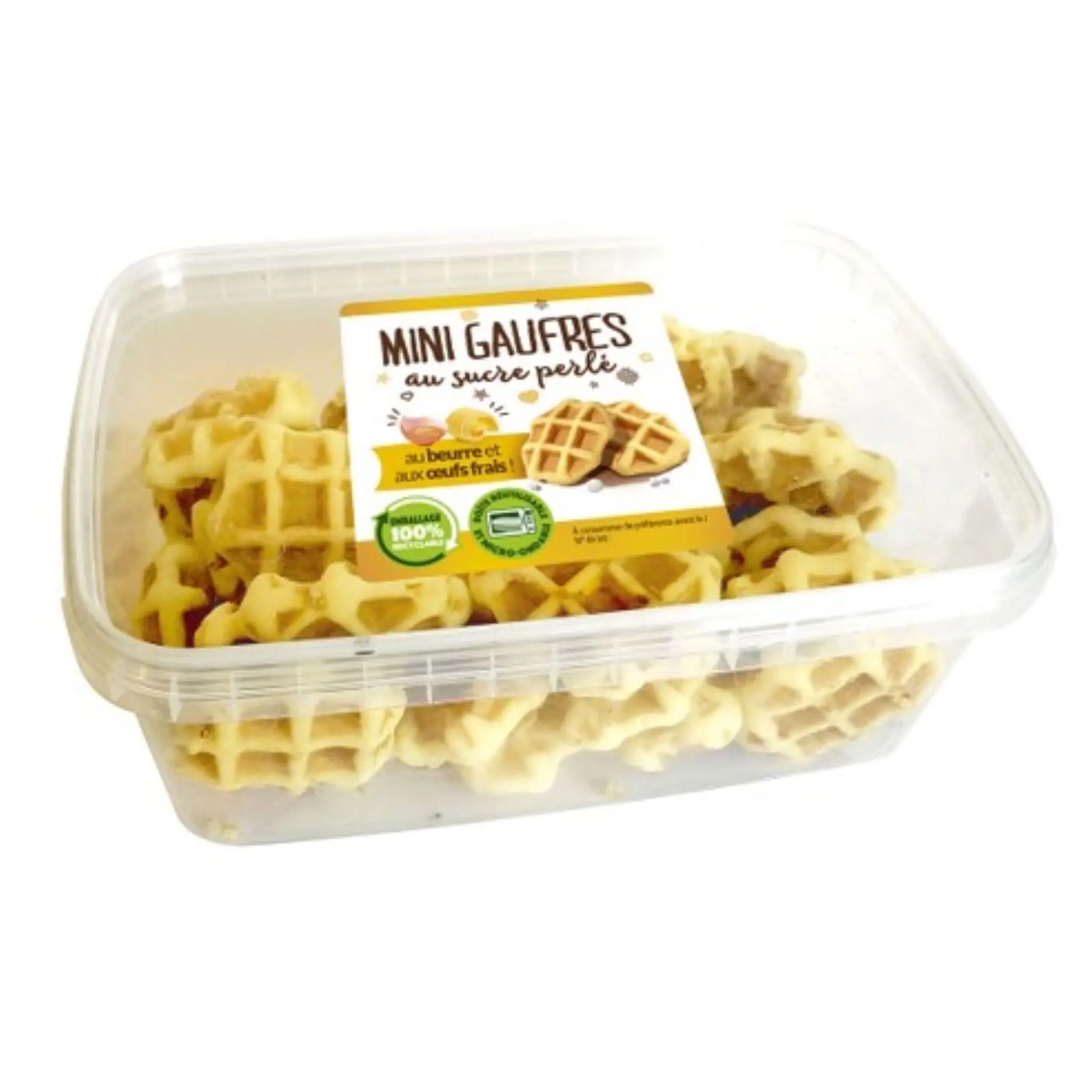 LIGHTBODY Mini gaufres au sucre perlé au beurre et aux œufs frais