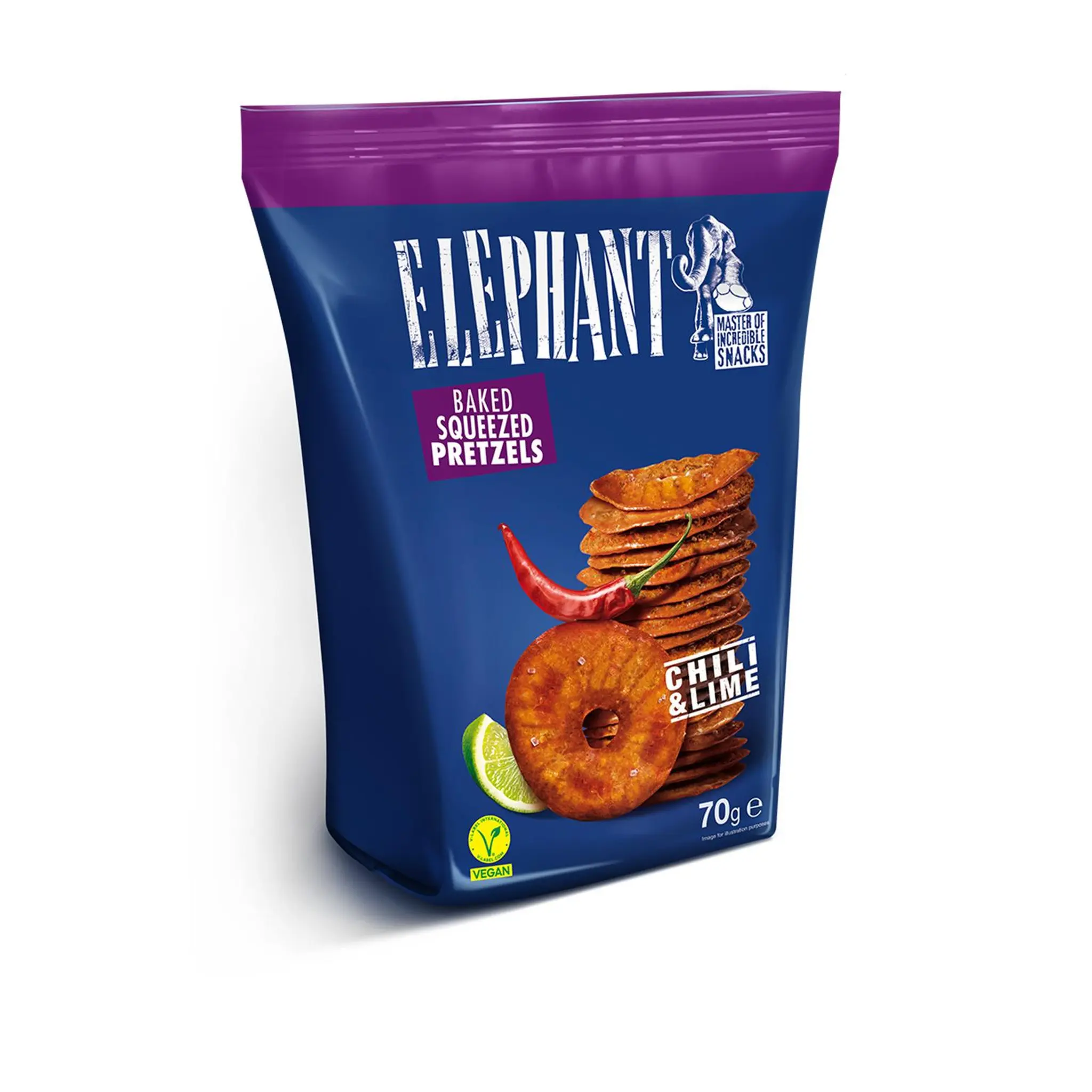 ELEPHANT Bretzels pressés piment et citron vert