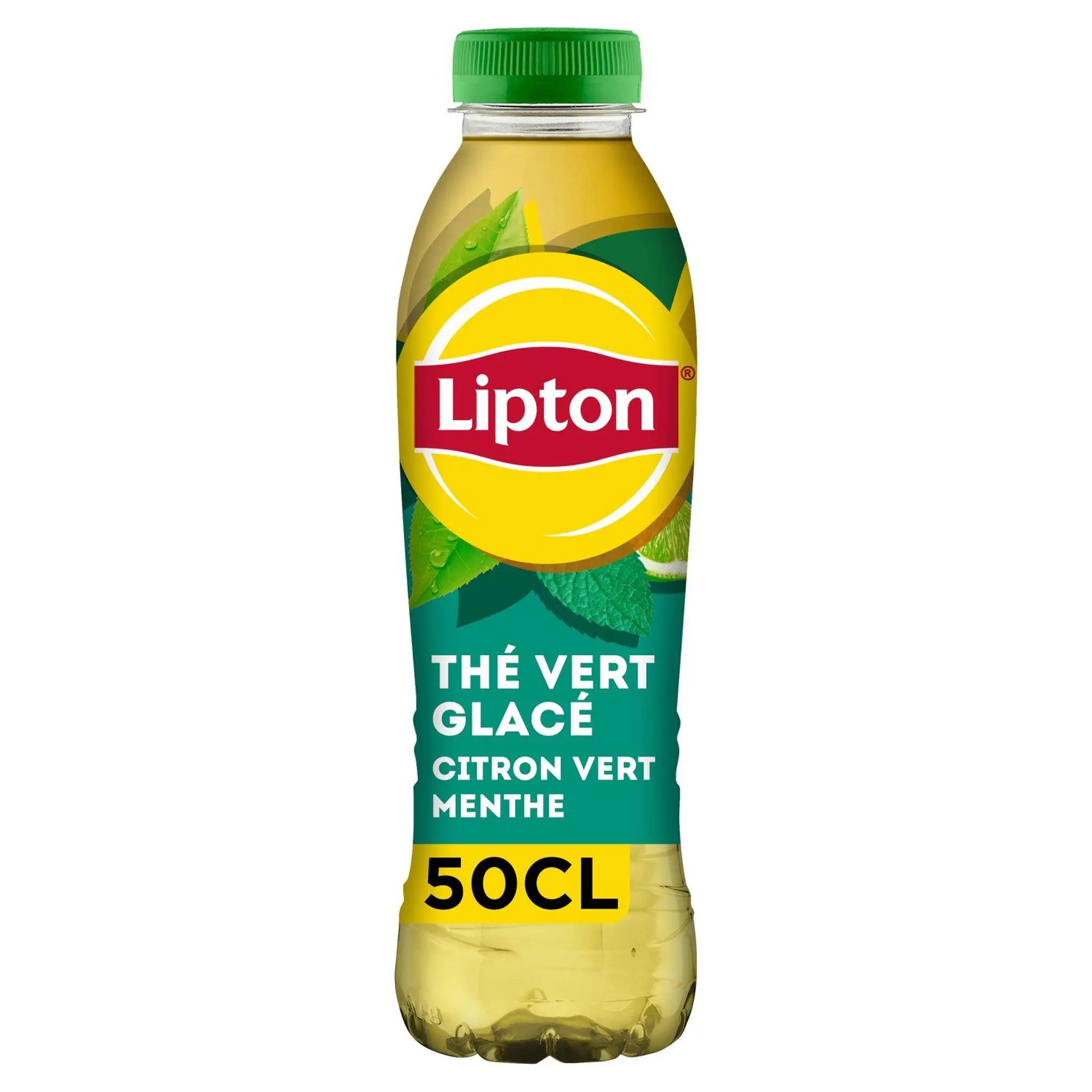 LIPTON Thé vert glacé saveur citron vert menthe bouteille