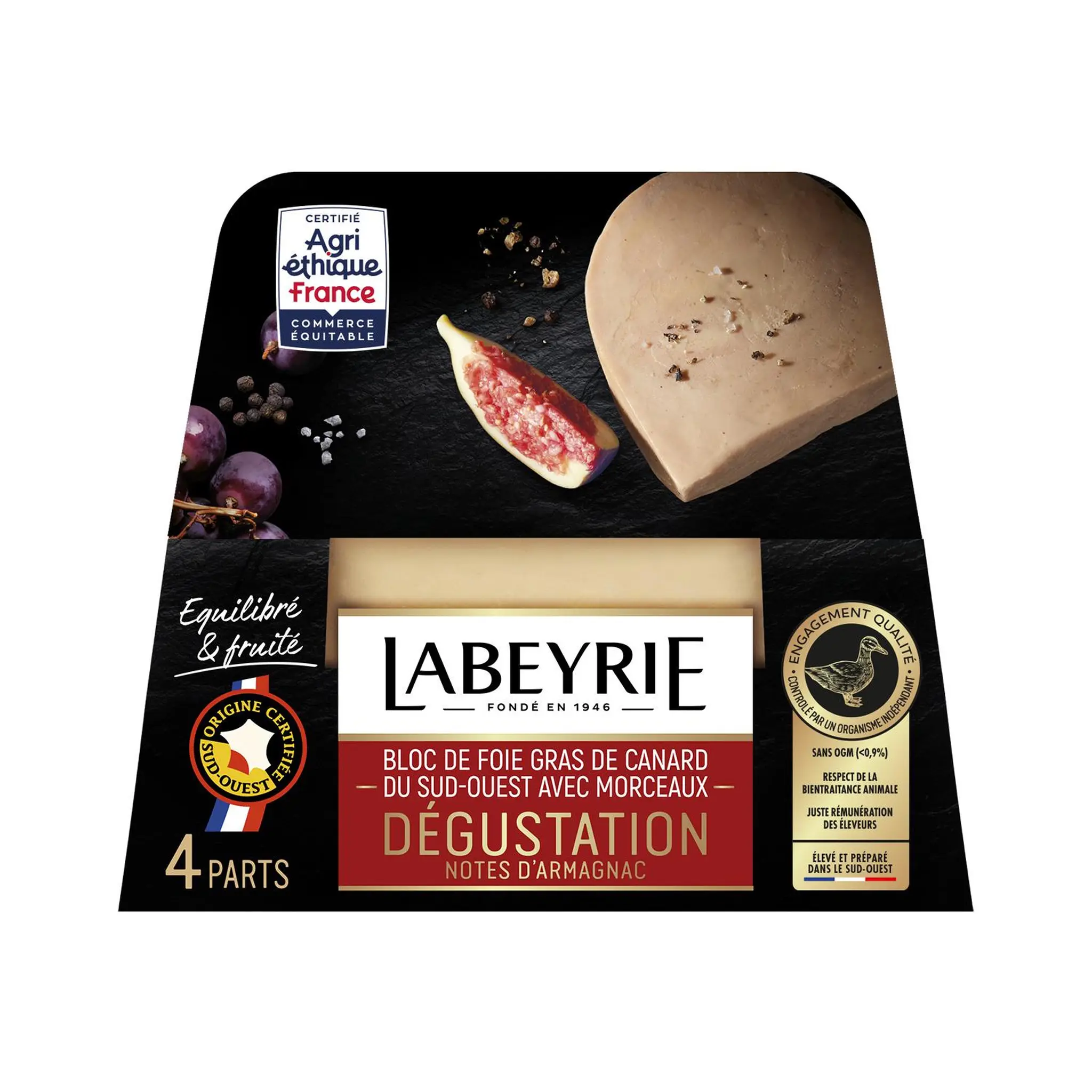 LABEYRIE Bloc de foie gras de canard de France avec morceaux