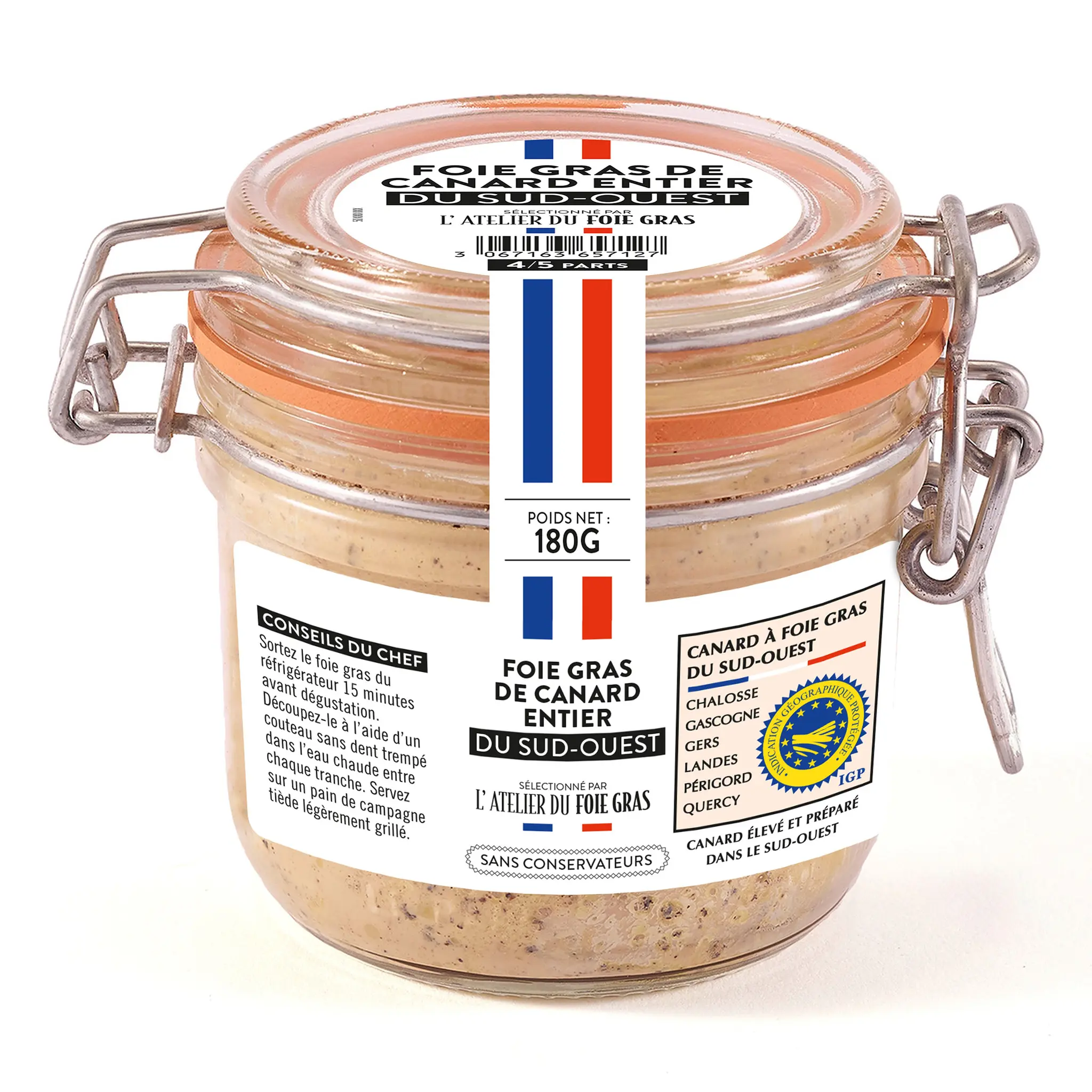 L'ATELIER DU FOIE GRAS Foie gras de canard entier du Sud-Ouest IGP