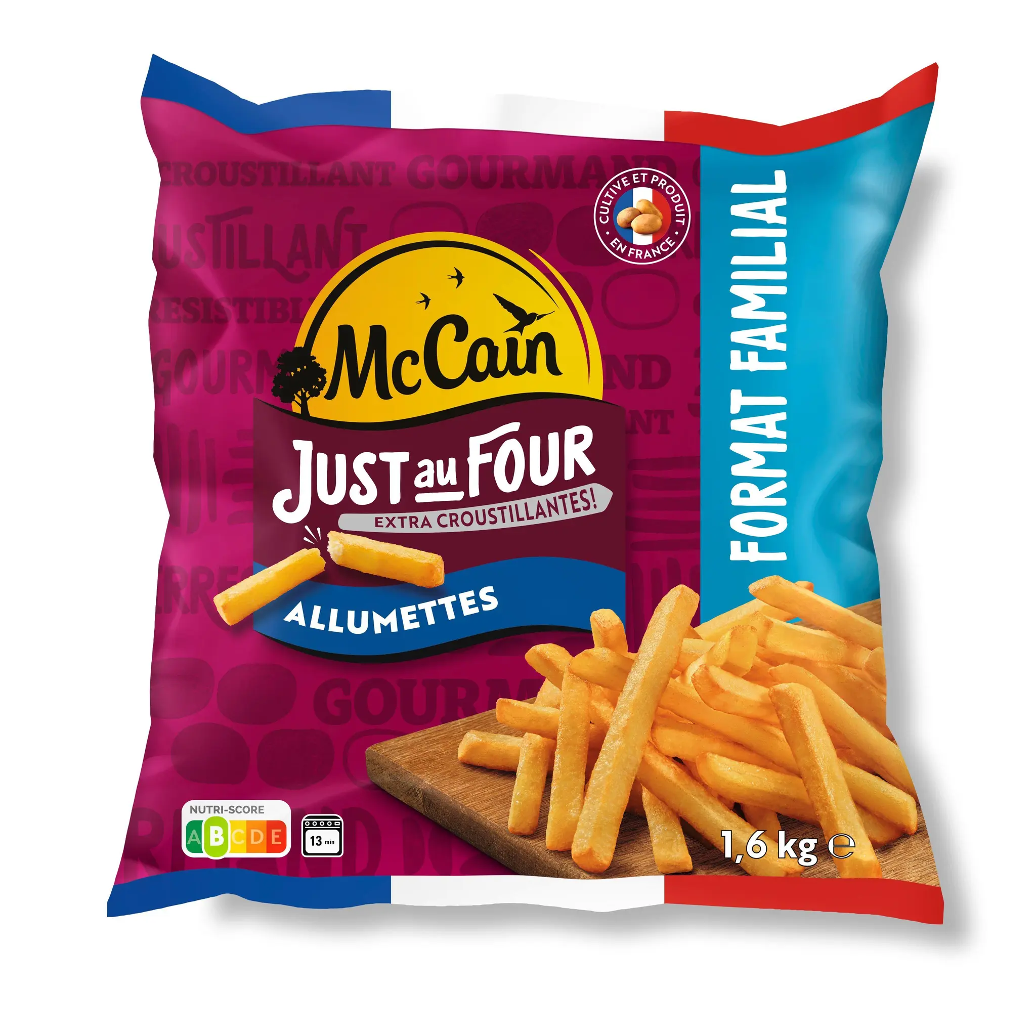 MCCAIN Just au four frites allumettes extra fines format familial