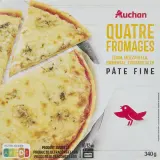 AUCHAN Pizza pâte fine 4 fromages