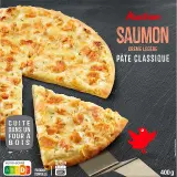 AUCHAN Pizza au saumon cuite au feu de bois