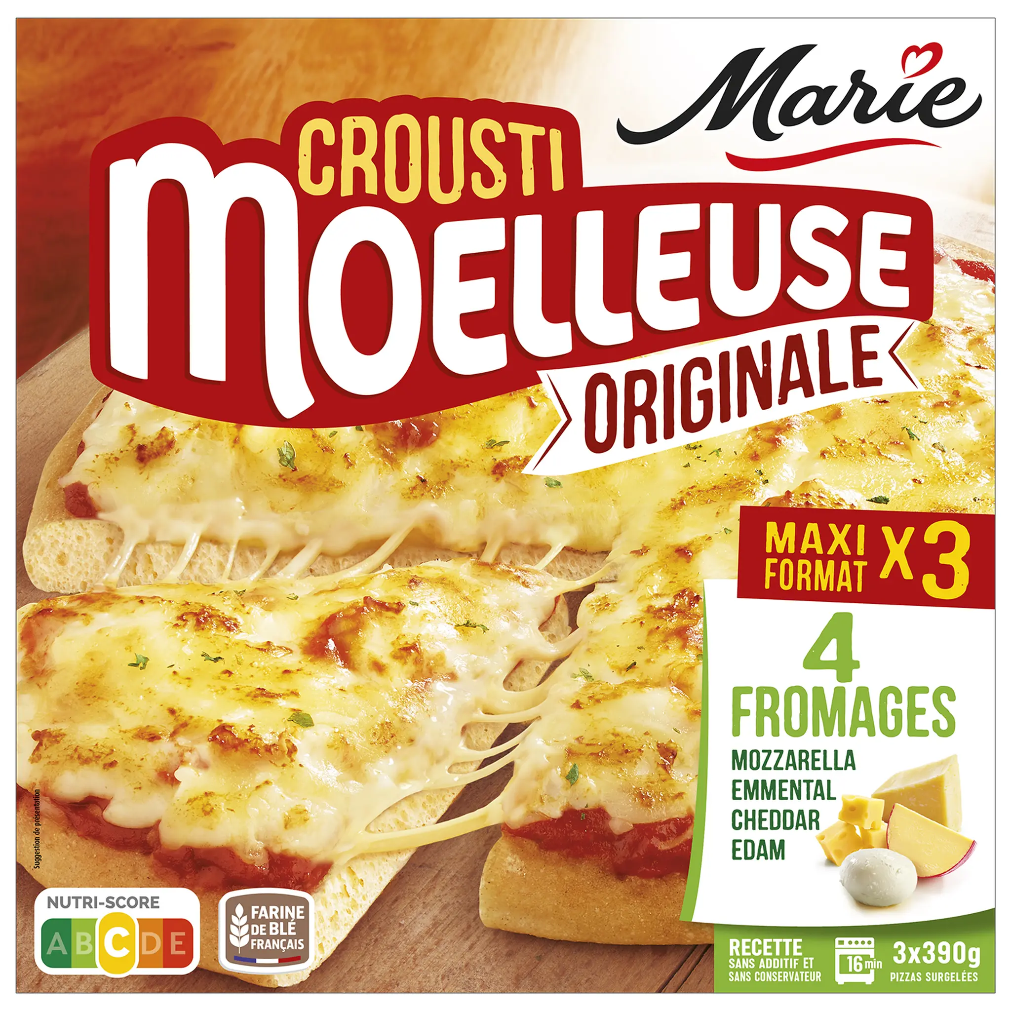 MARIE Pizza croustimoelleuse 3 fromages
