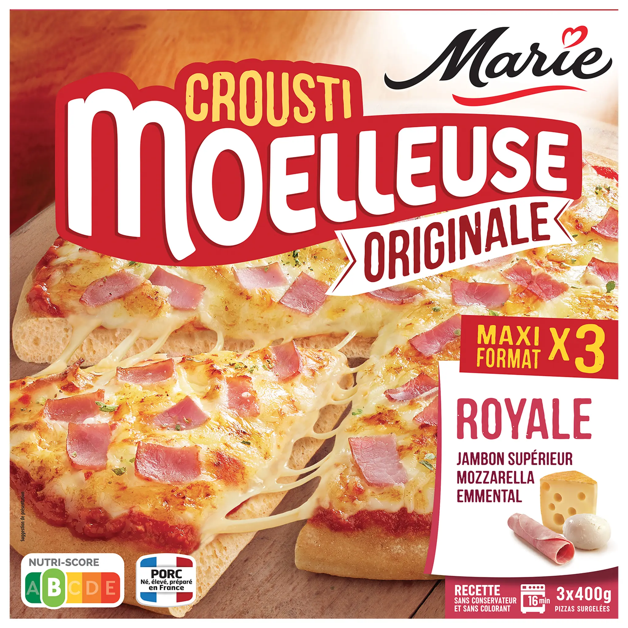 MARIE Pizza croustimoelleuse royale