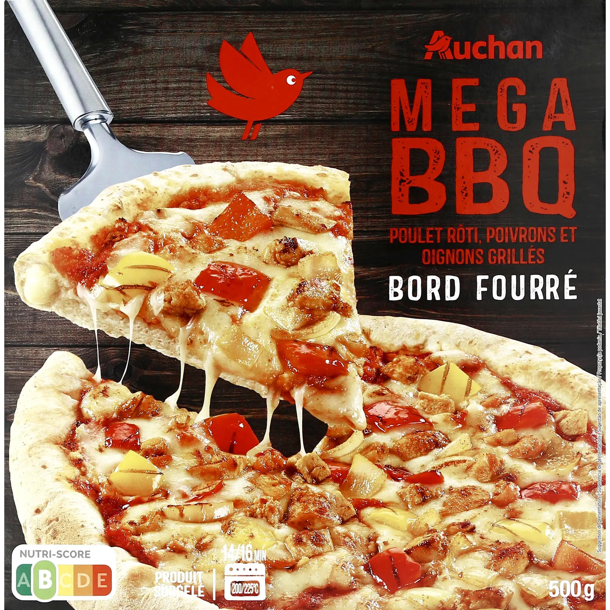 AUCHAN Pizza méga barbecue bord fourré