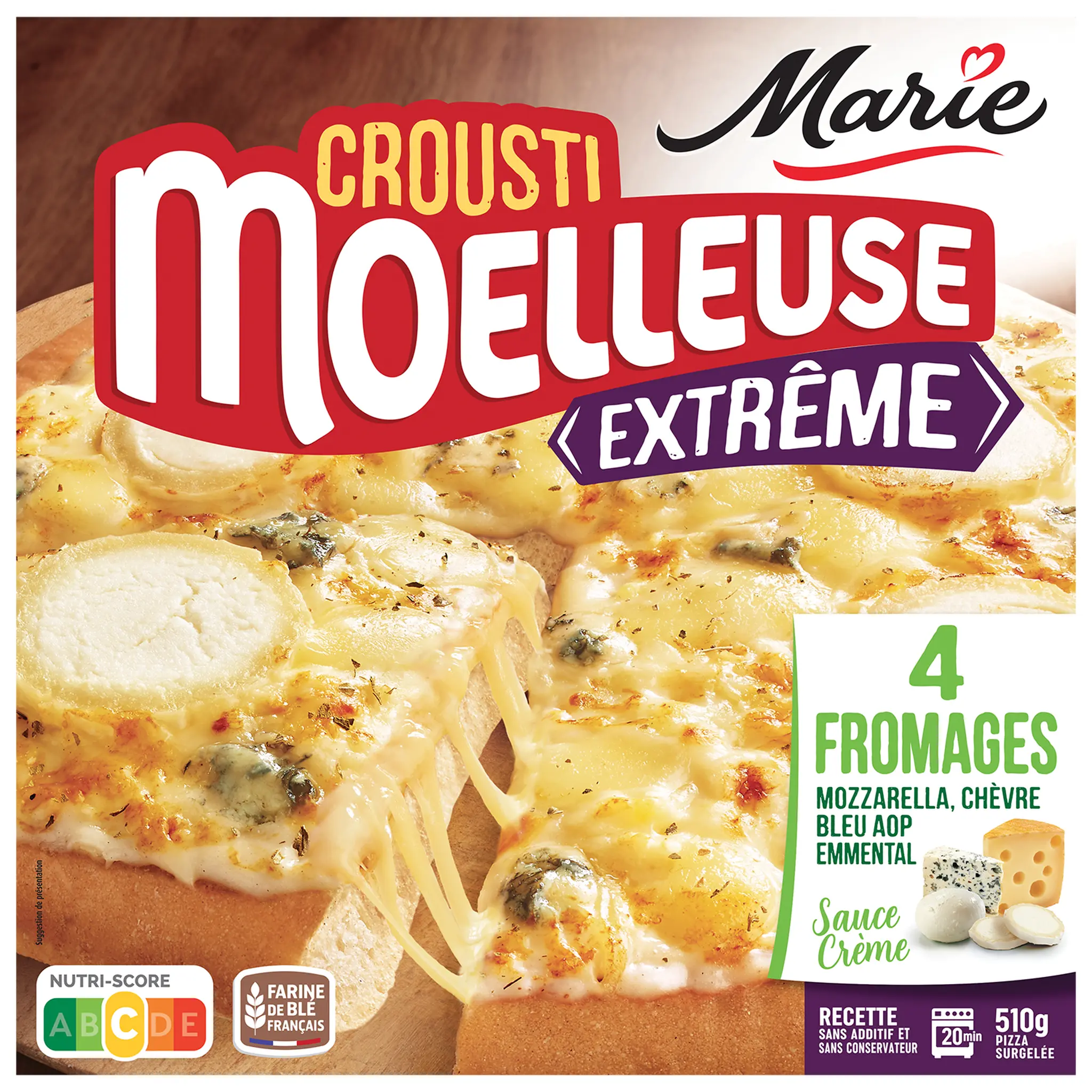 MARIE Pizza crousti moelleuse 4 fromages
